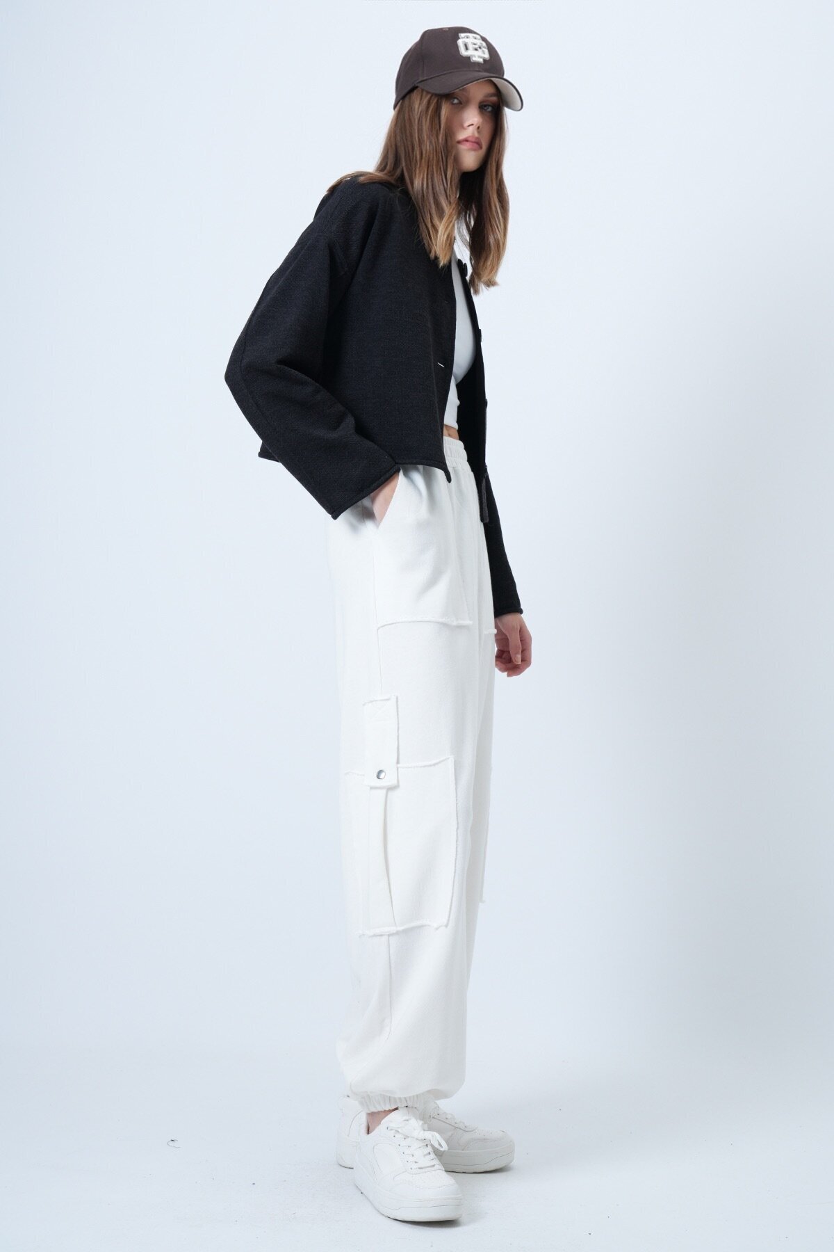 Kargo Cepli Dikiş Detaylı Pamuklu Jogger Pantolon