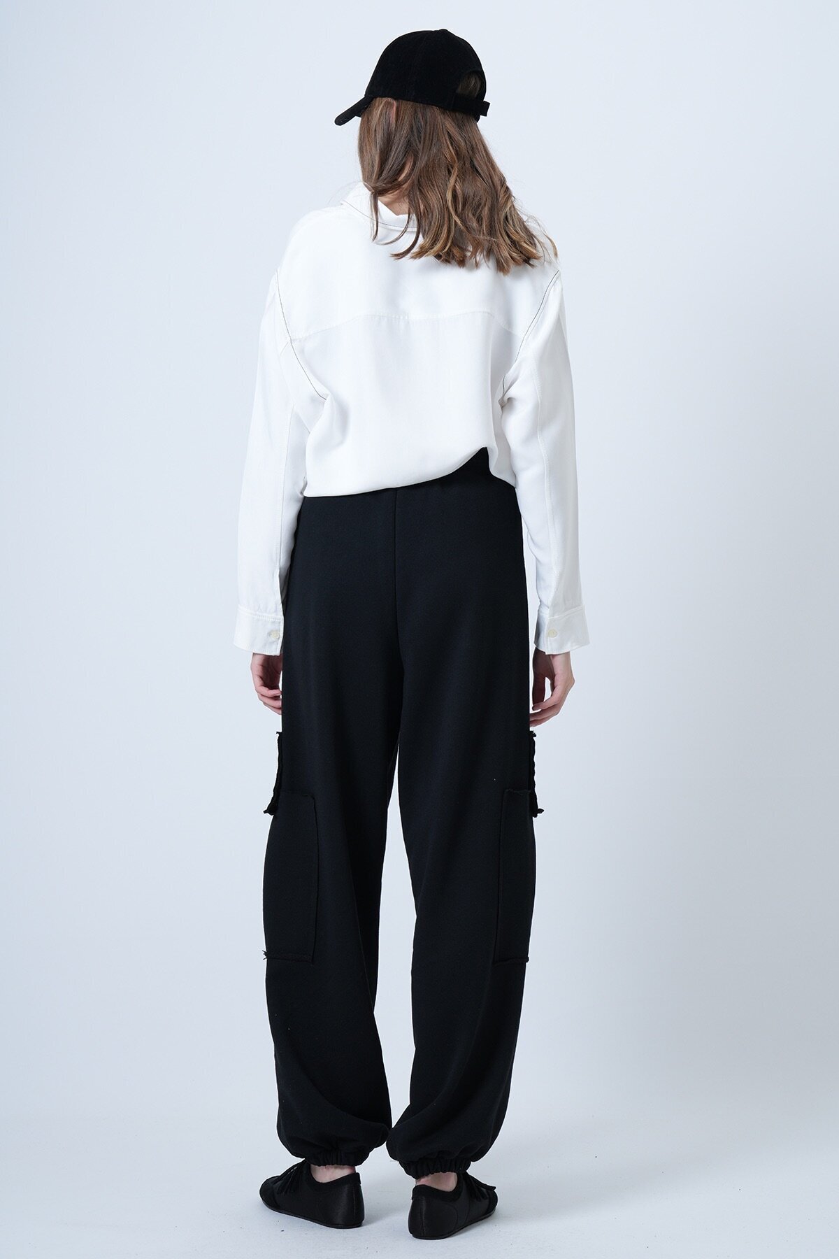 Kargo Cepli Dikiş Detaylı Pamuklu Jogger Pantolon