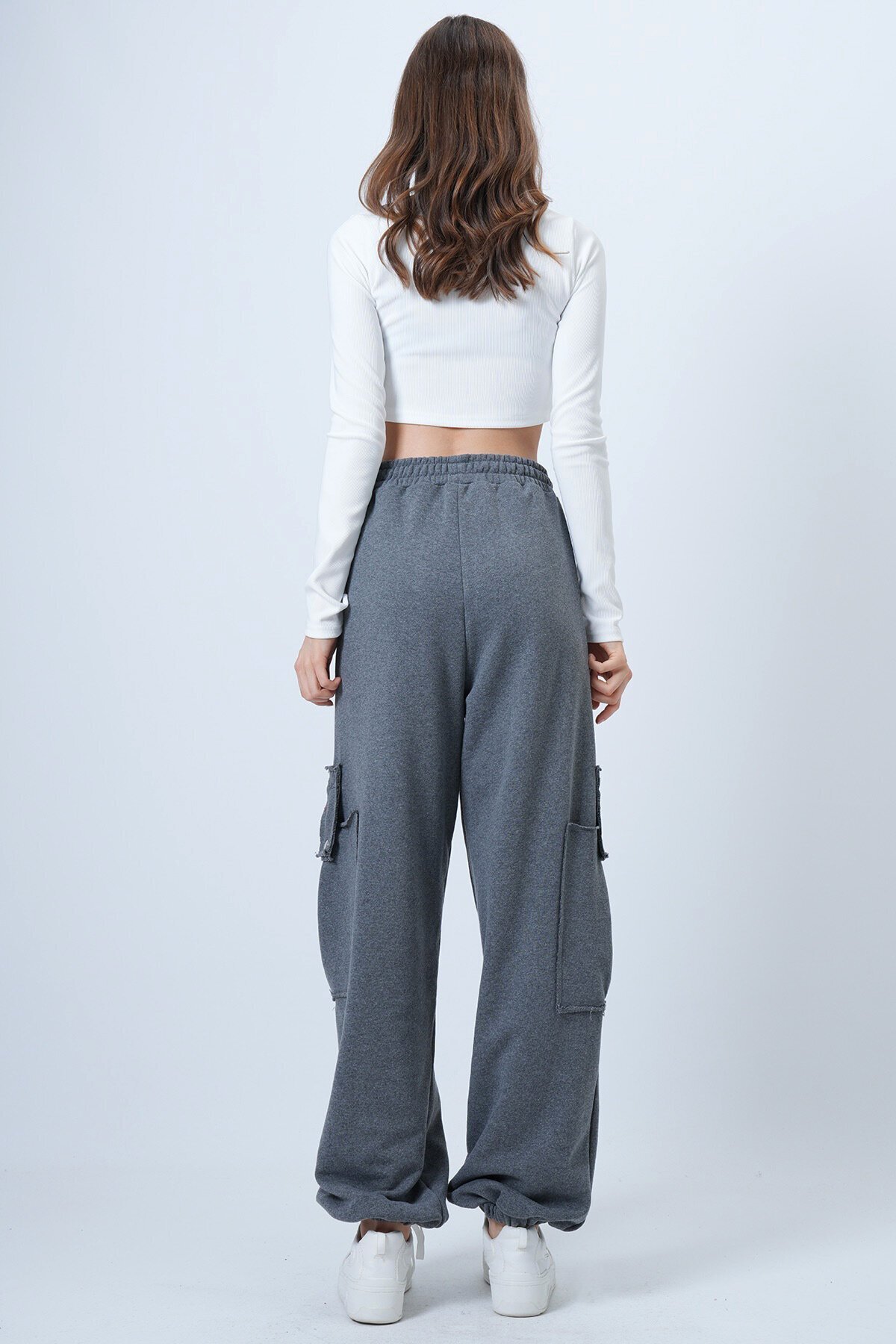 Kargo Cepli Dikiş Detaylı Pamuklu Jogger Pantolon