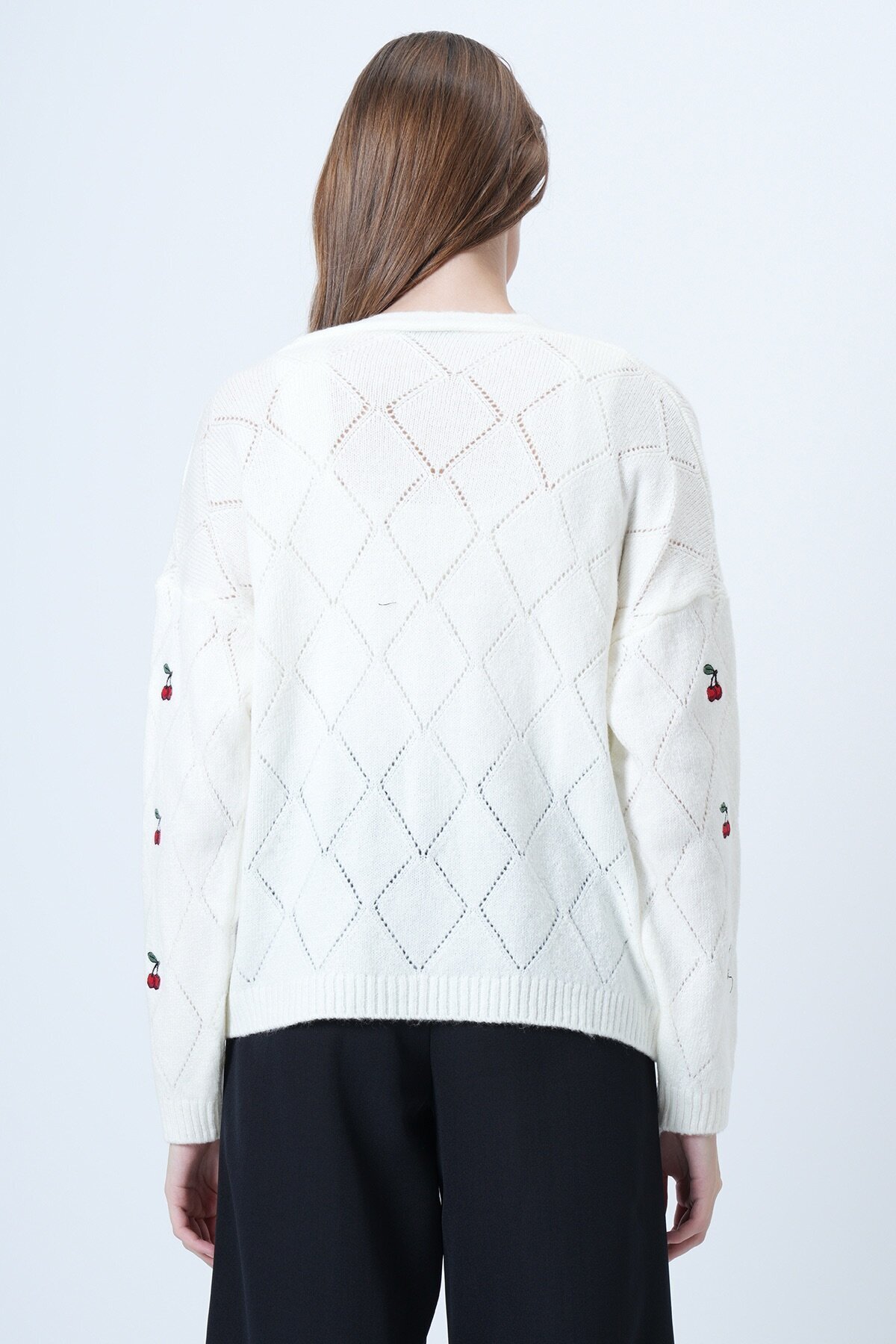 Kiraz Desen Triko Hırka Ve Atlet Takım