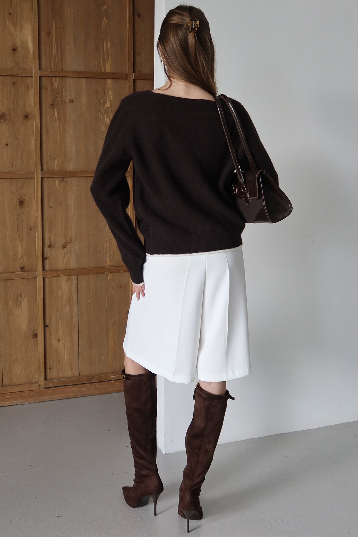 Kurdale Bağlamalı V Yaka Triko Bluz