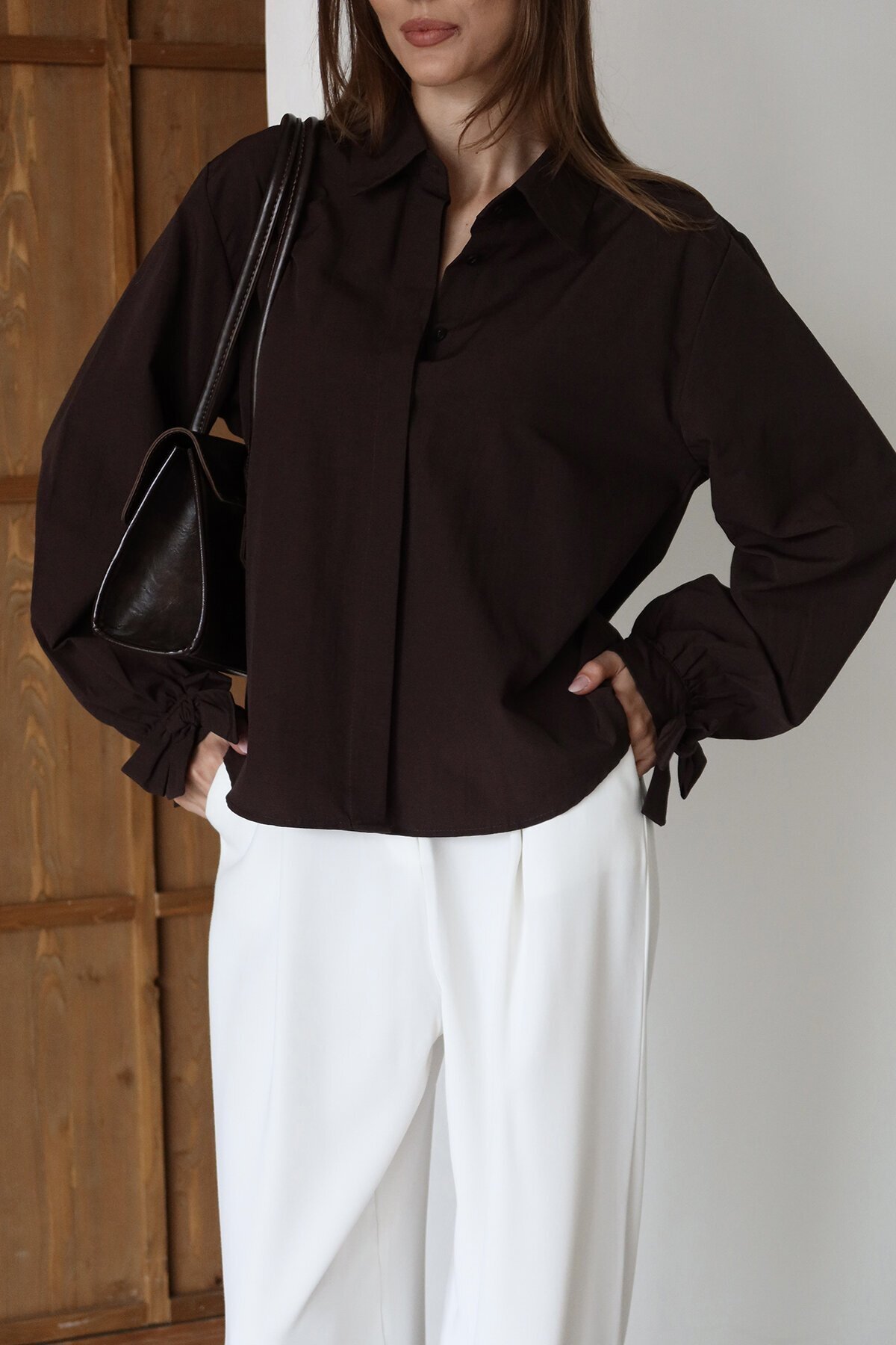 Kurdale Detaylı Oversize Gömlek