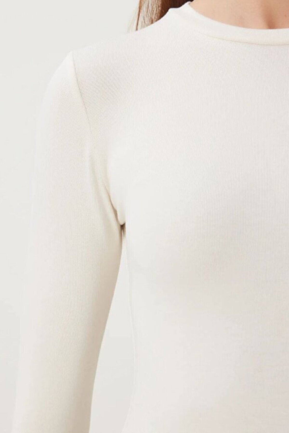 Parmak Detaylı Bisiklet Yaka Basic Bluz