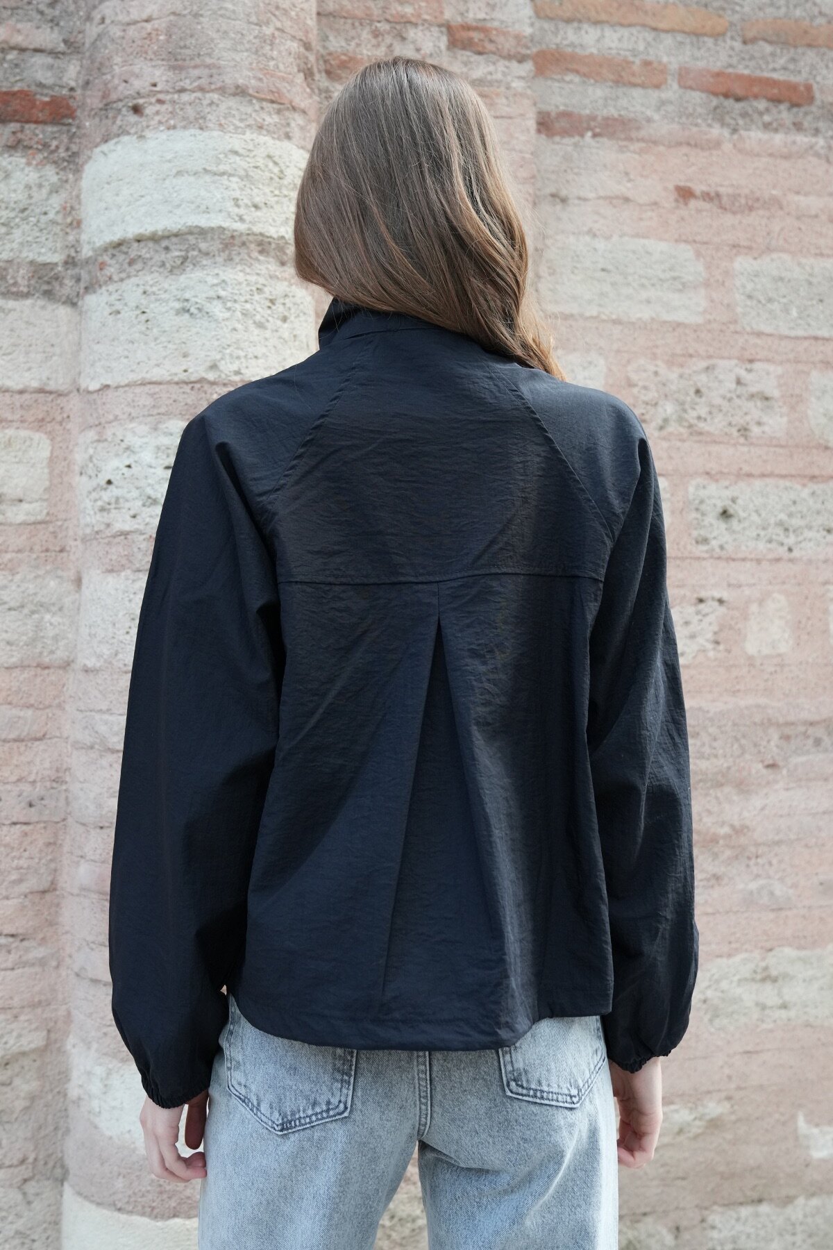 Su İtici Dik Yaka Bomber Ceket