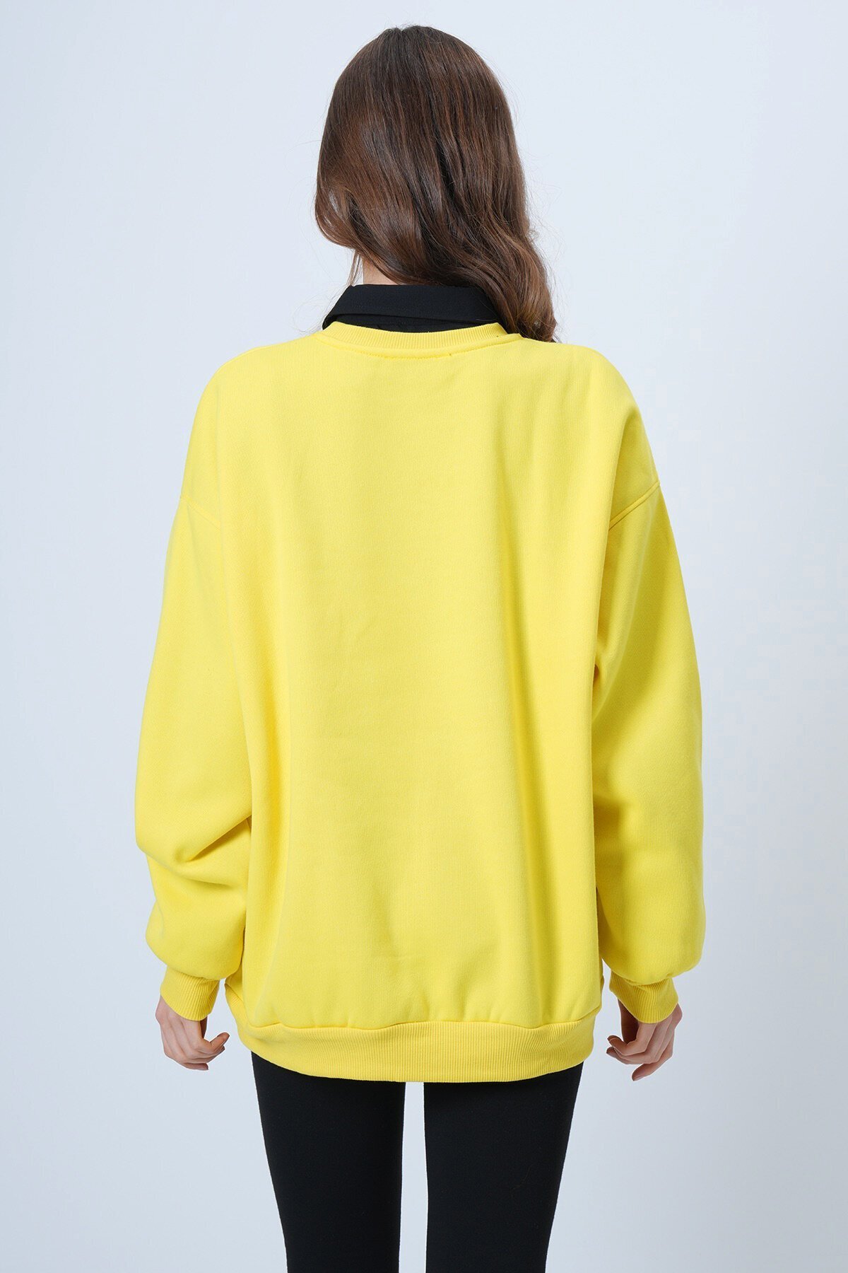 Unisex Baskılı Bisiklet Yaka Triko Sweatshirt