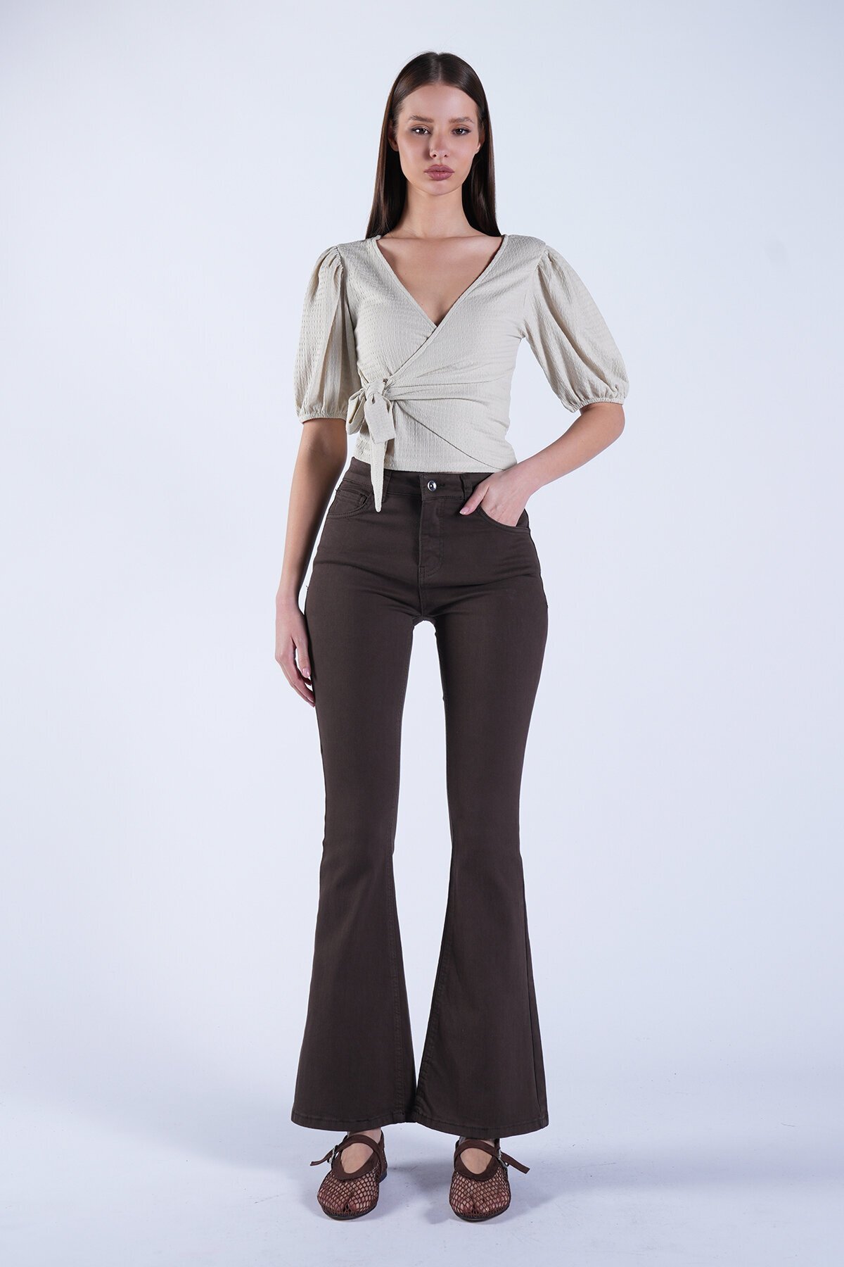 5 Cepli Full Likra İspanyol Paça Jean