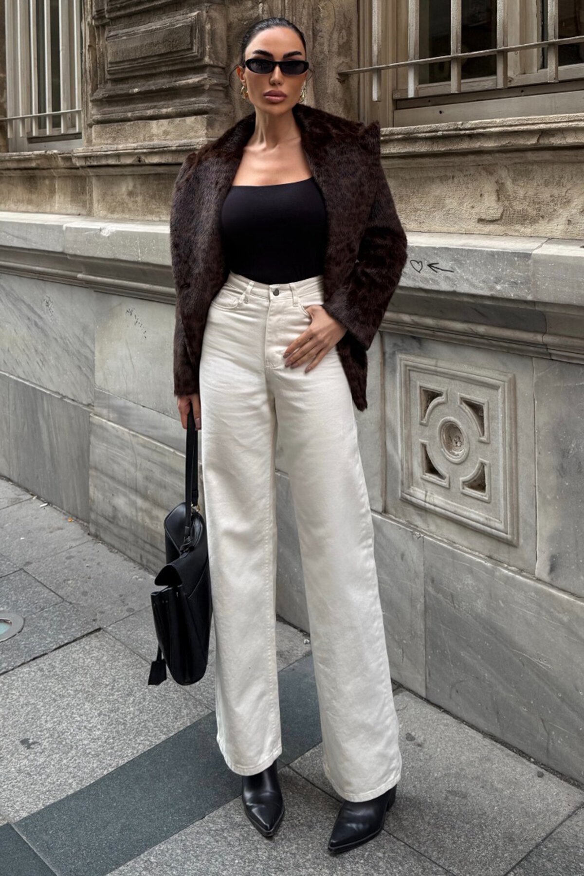 5 Cepli Yüksek Bel Palazzo Jean