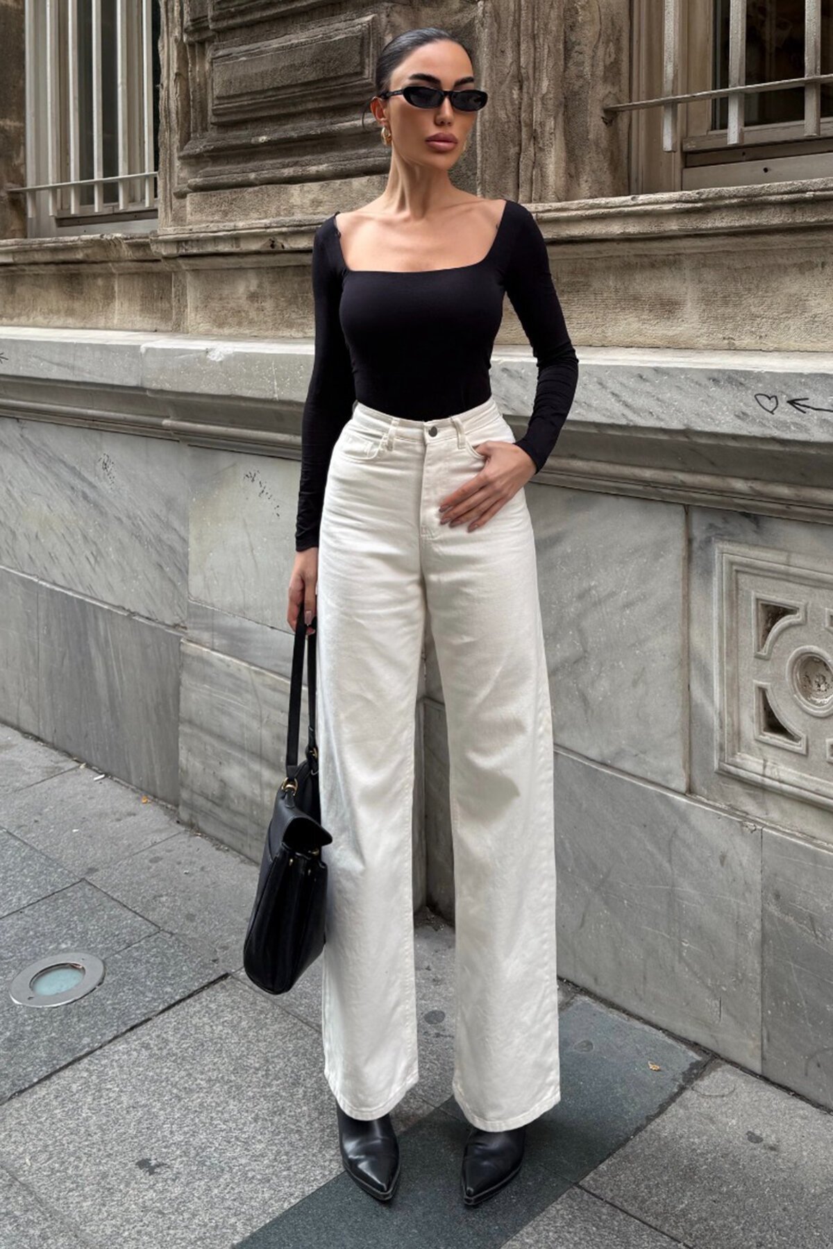 5 Cepli Yüksek Bel Palazzo Jean