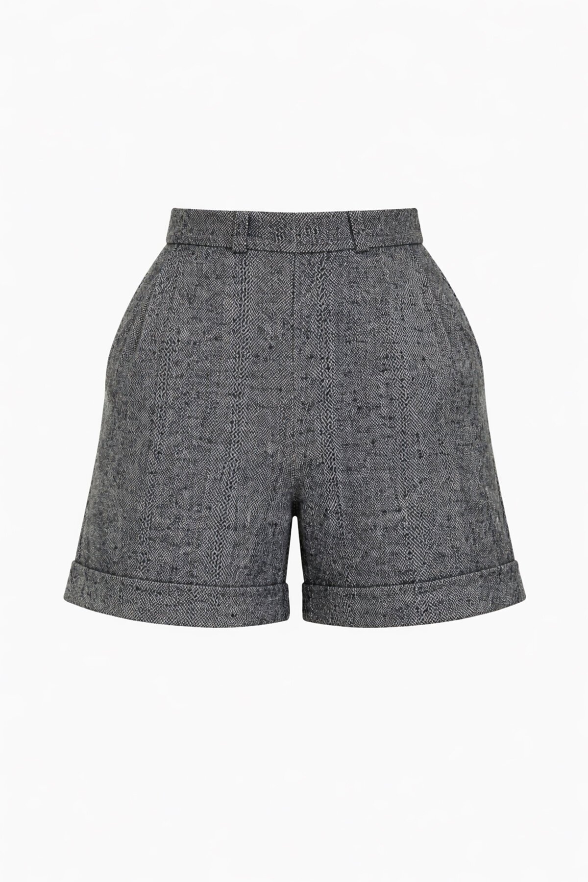 Antrasit Duble Paça Çift Cepli Kışlık Kaşe Şort