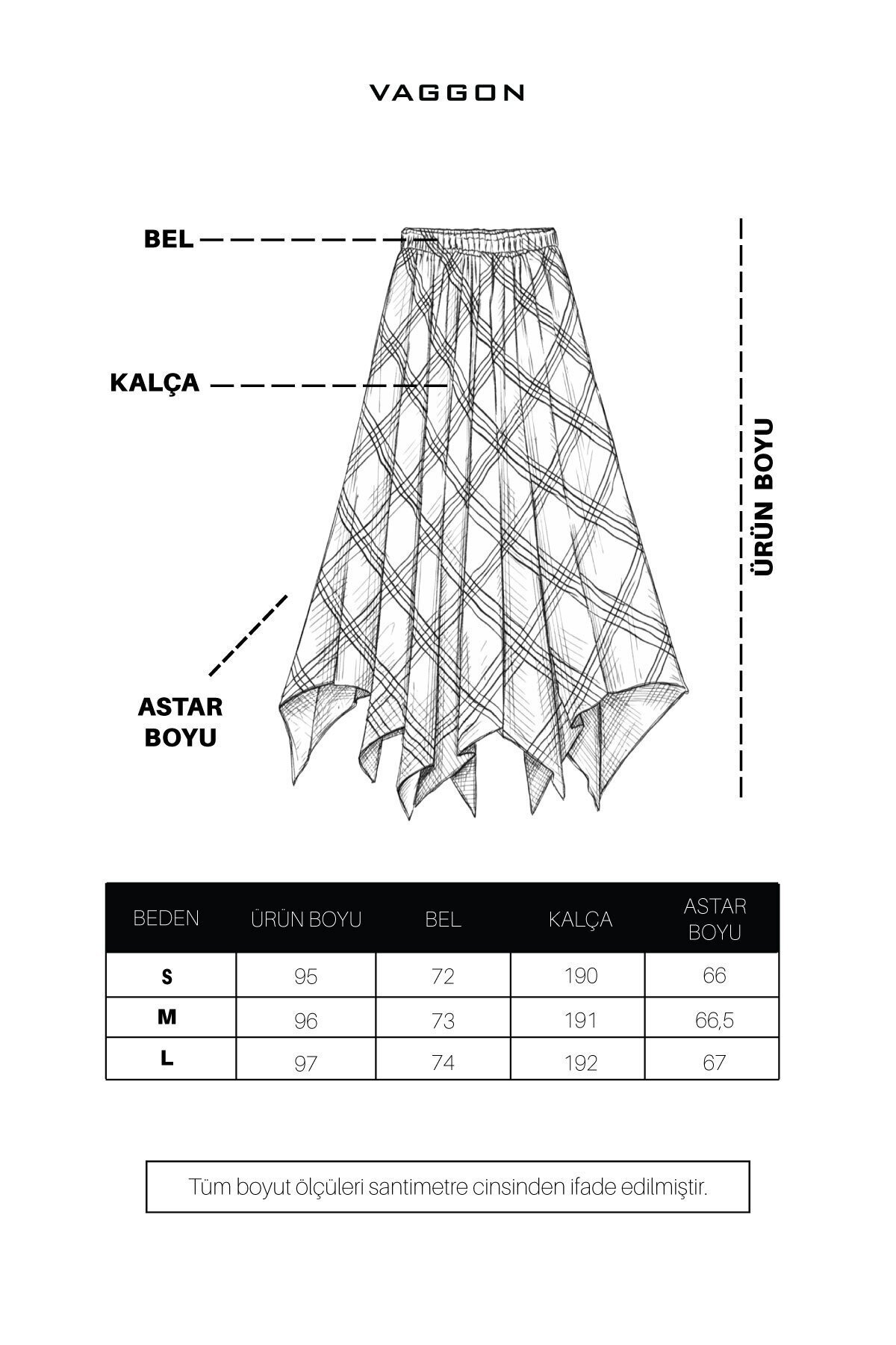 Kahverengi Asimetrik Ekoseli Etek