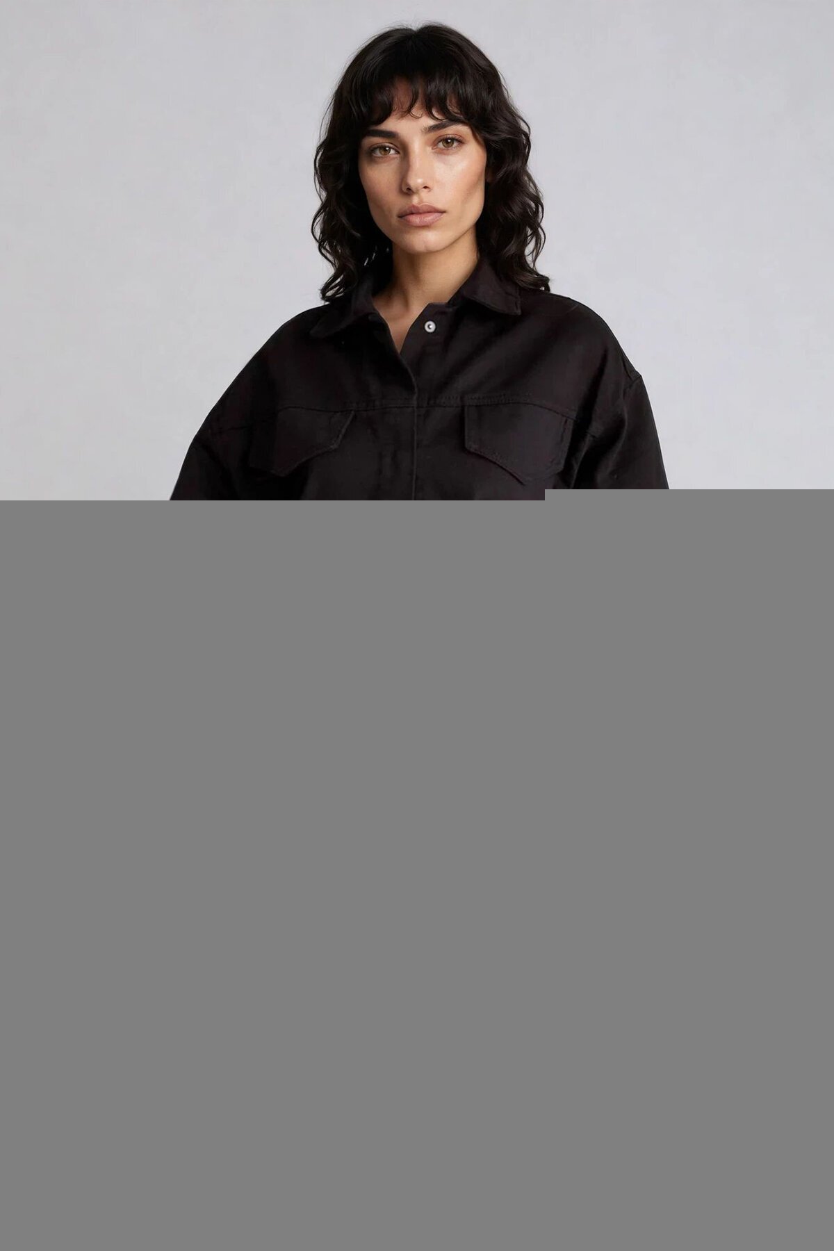 Bağlamalı Gömlek ve 5 Cepli Palazzo Pantolon Denim Takım