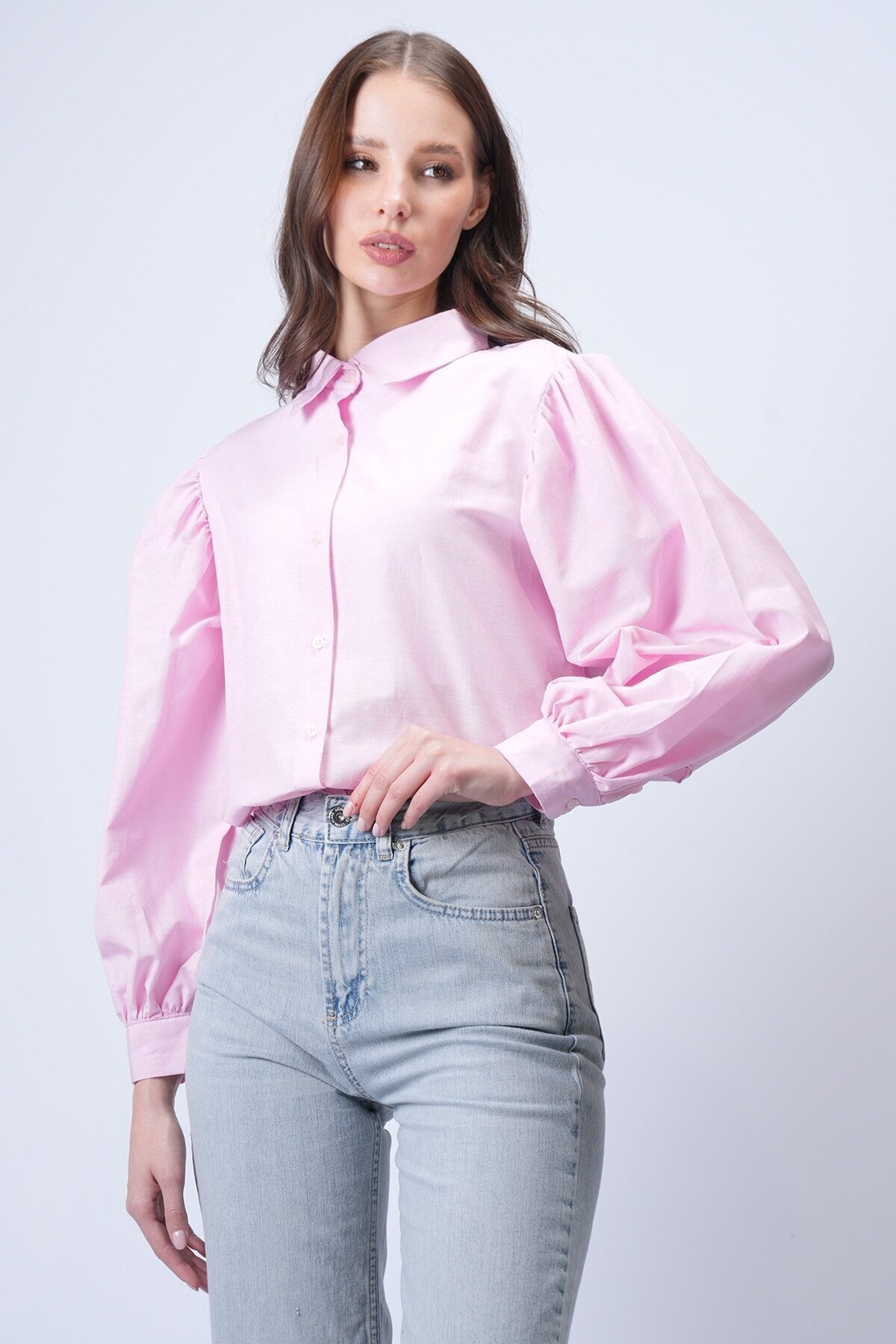 Pembe Balon Kol Gömlek