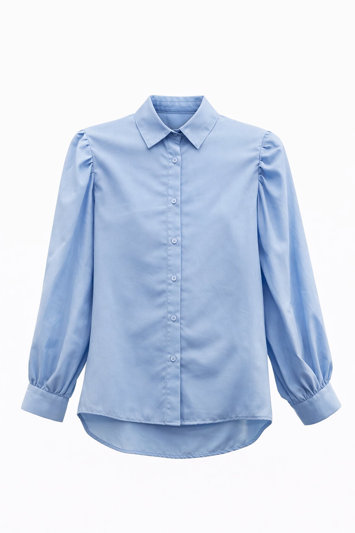 Bebe Mavi Balon Kol Gömlek