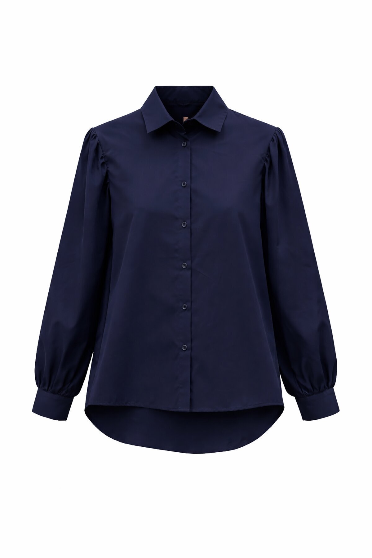 Lacivert Balon Kol Gömlek