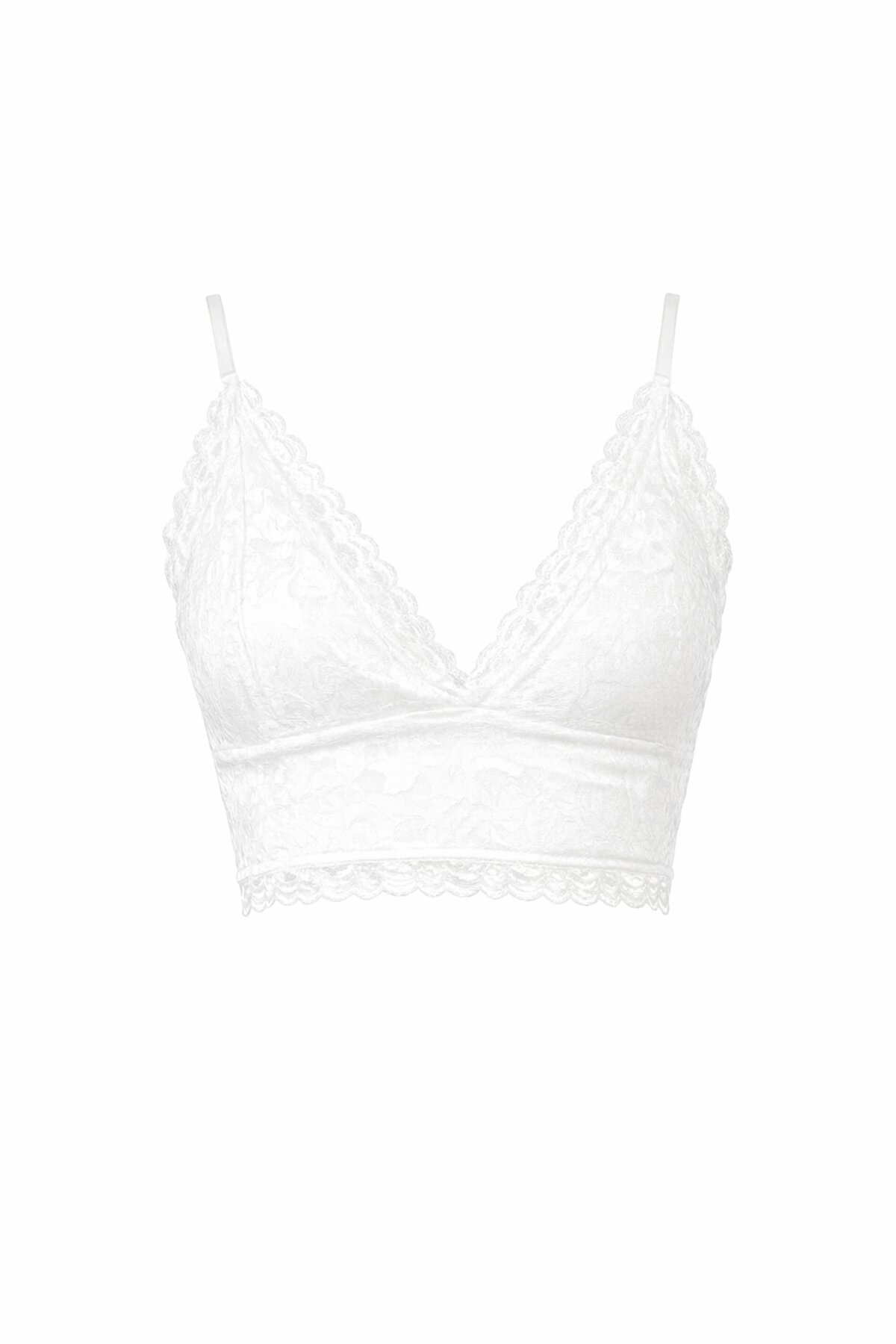 Beyaz Dantel Askılı Bralet