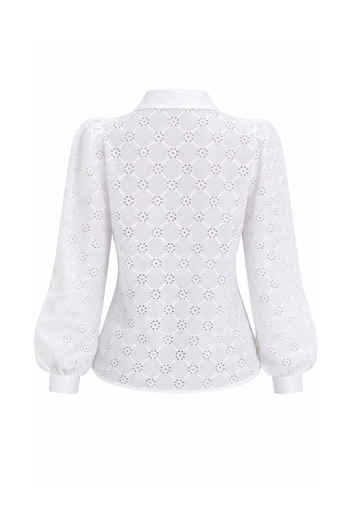 Beyaz Güpür Dokuma Premıum Gömlek