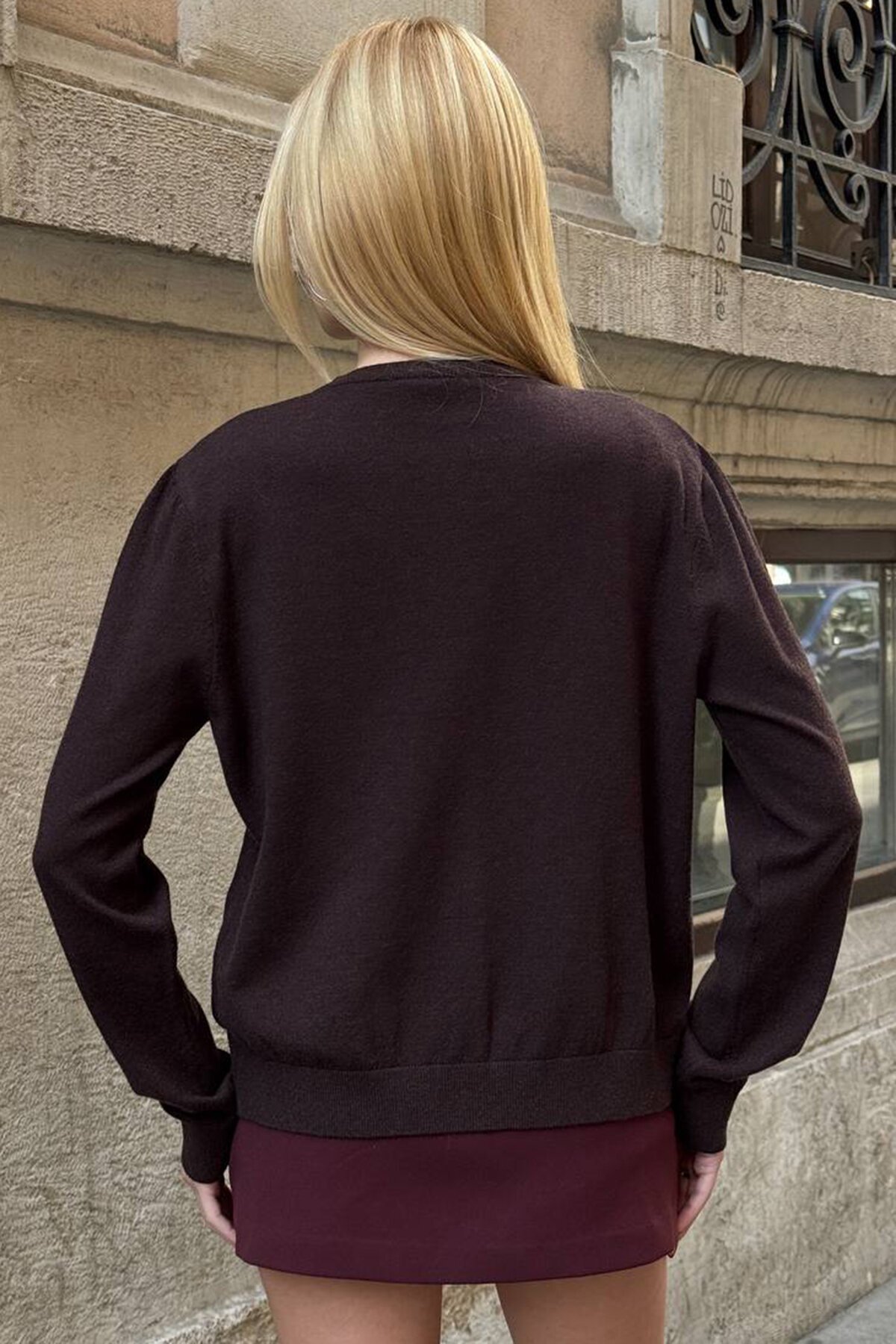 Bisiklet Yaka Düğmeli Triko Hırka