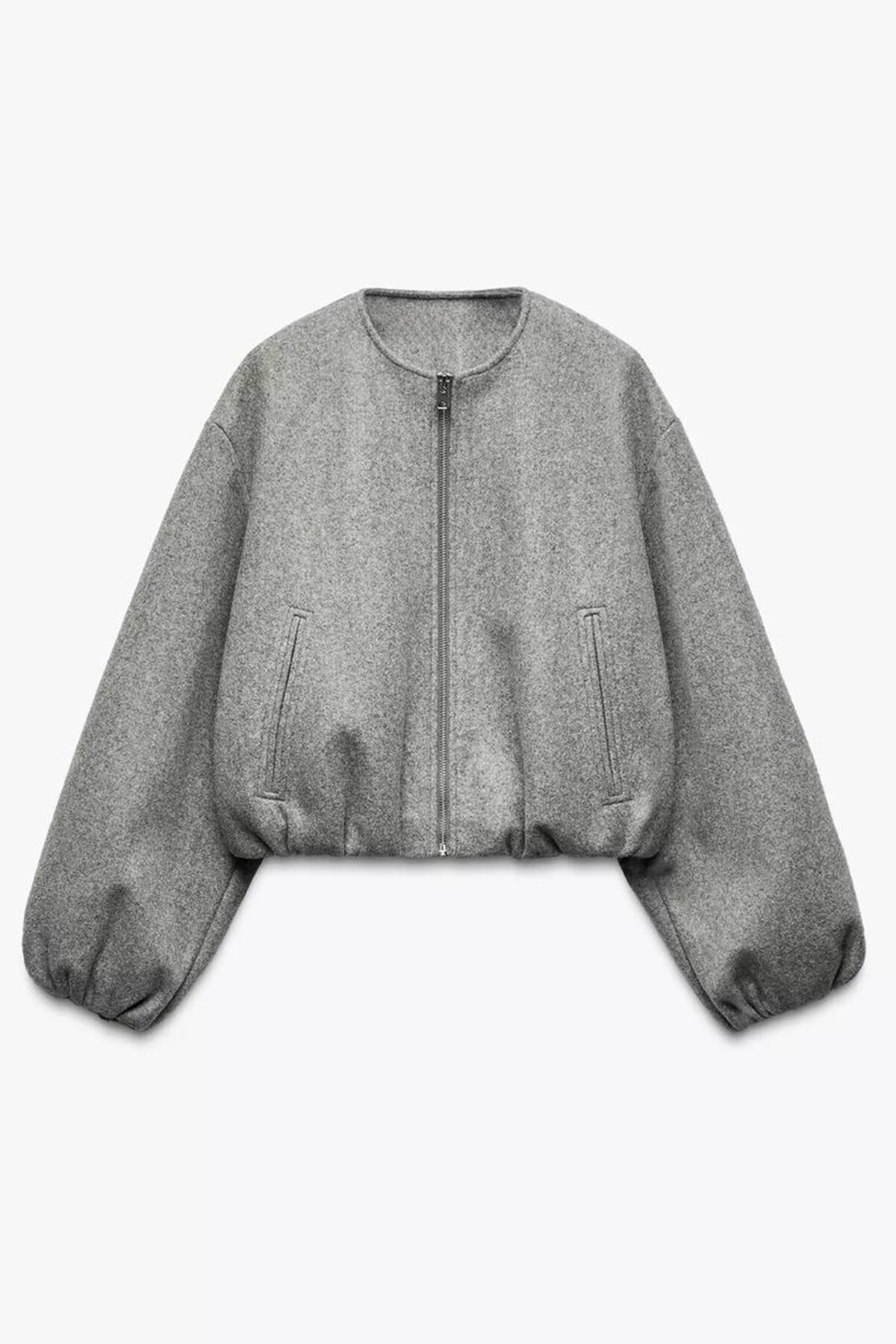 Bisiklet Yaka Fermuarlı Bomber Ceket