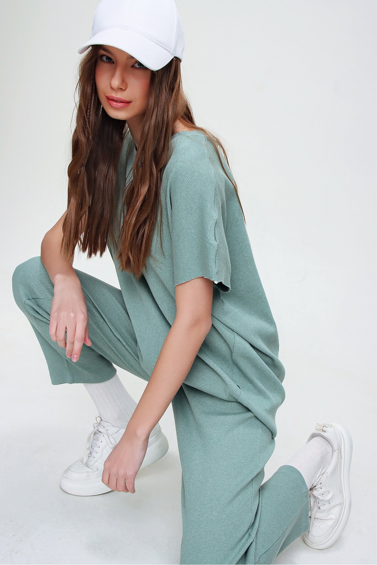 Bisiklet Yaka Rahat Kalıp Eşofman Takımı