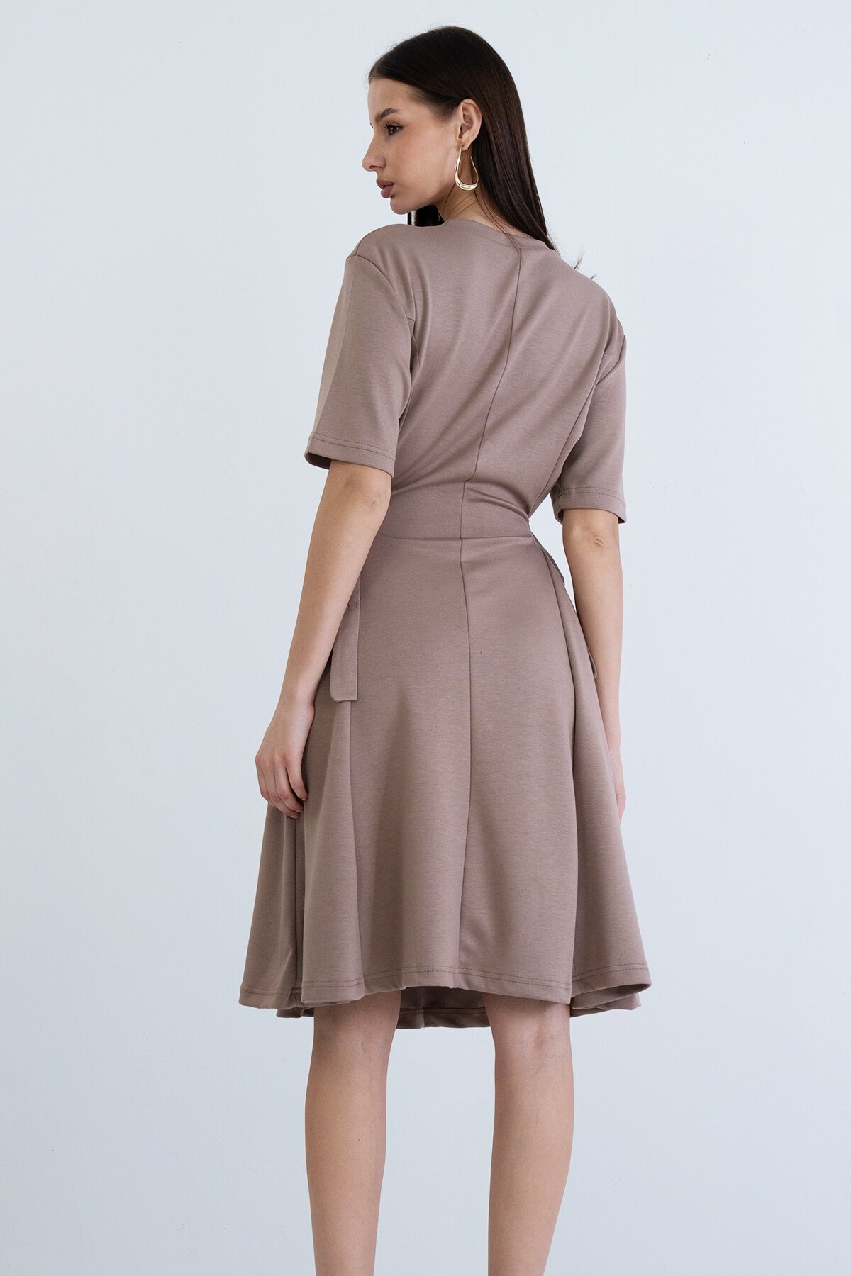 Bisiklet Yaka Tokalı Elbise