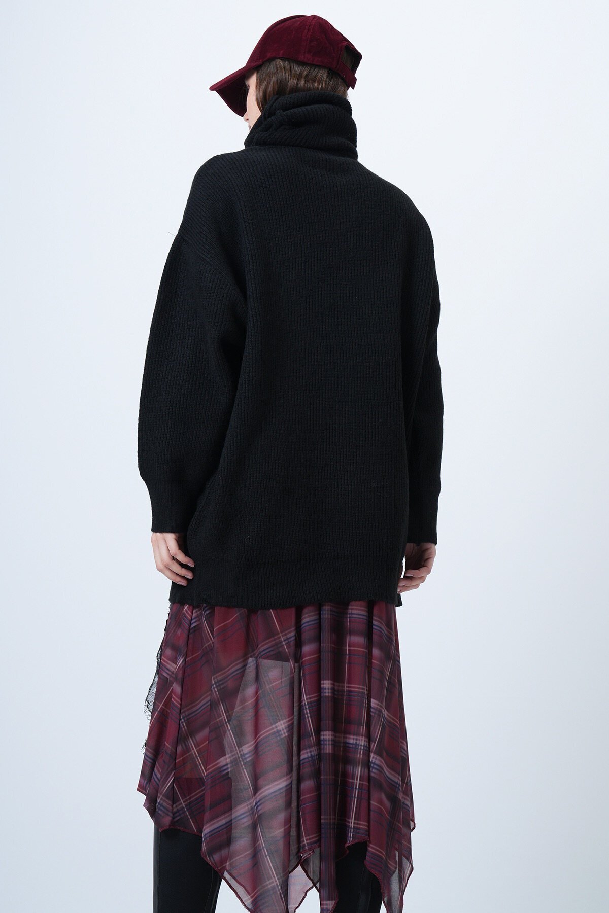 Boğazlı Fitilli Triko Kazak