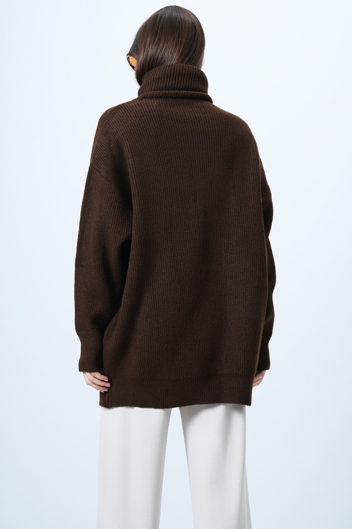 Boğazlı Fitilli Triko Kazak