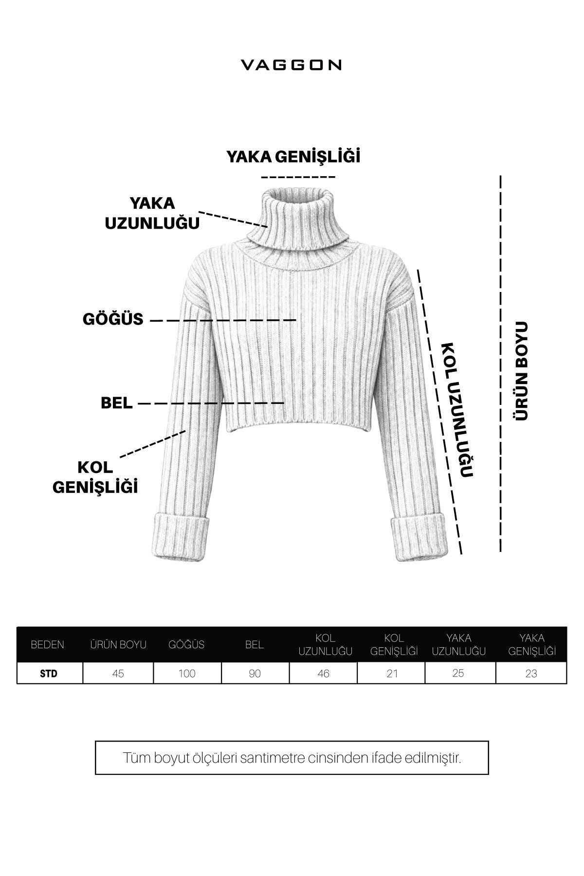 Krem Boğazlı Kısa Triko Kazak