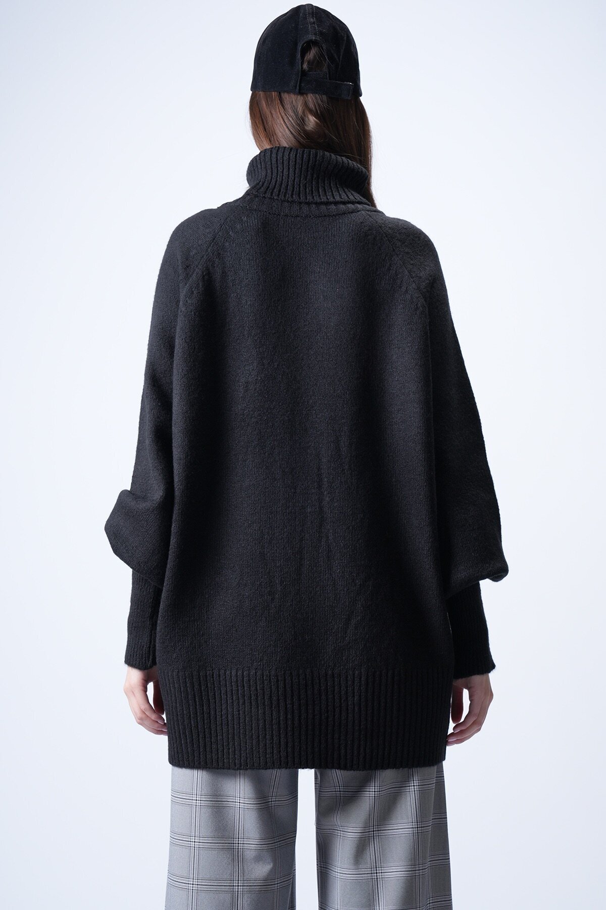 Siyah Oversize Triko Kazak