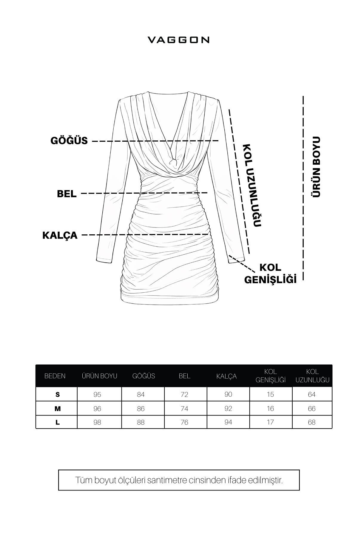 Büzgülü V Yaka Elbise