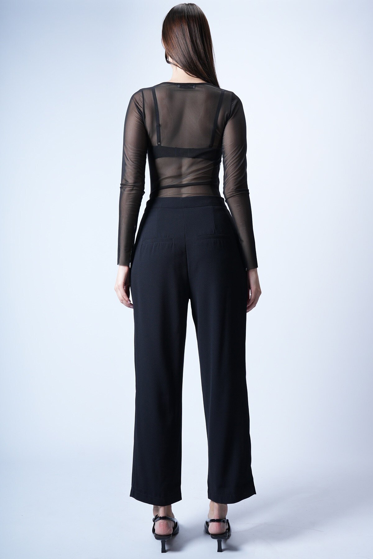 Siyah Cepli Palazzo Pantolon