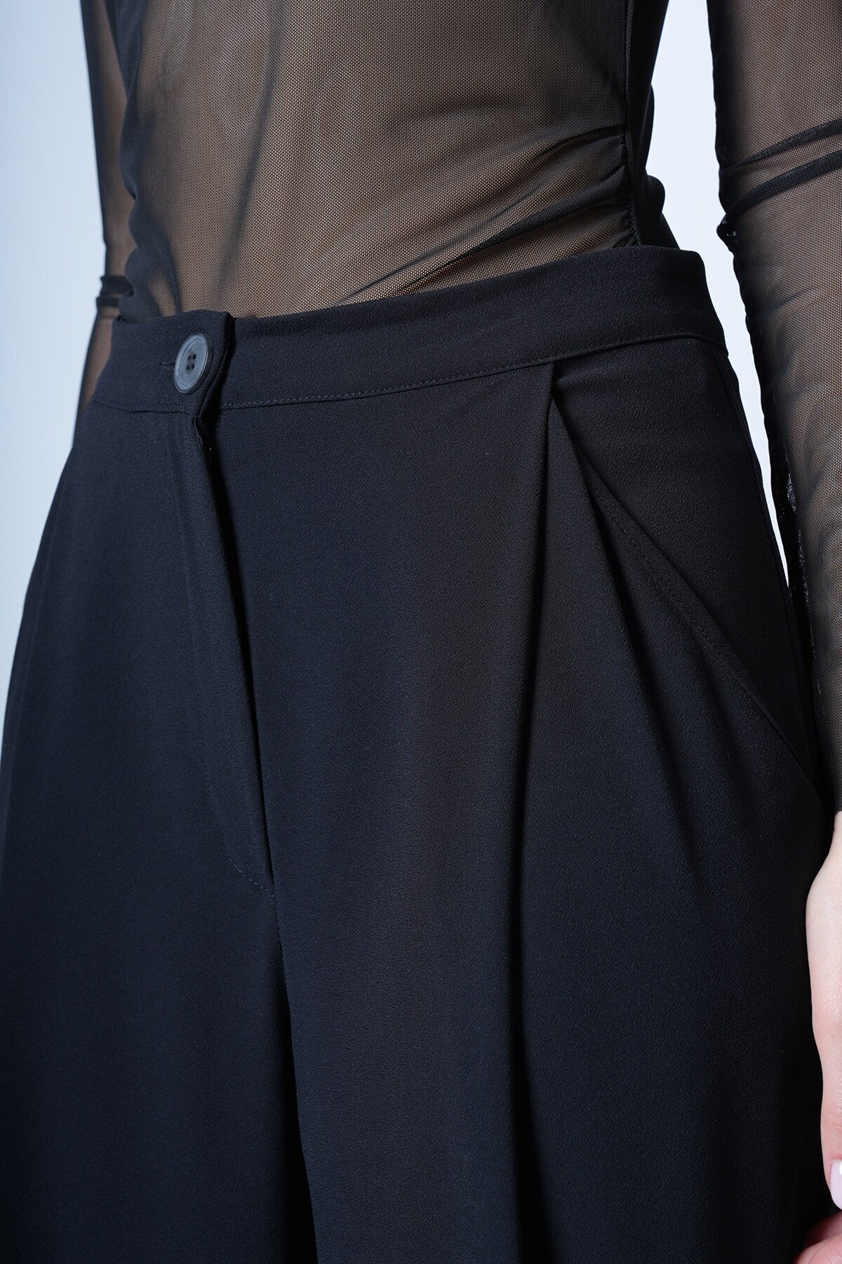 Siyah Cepli Palazzo Pantolon