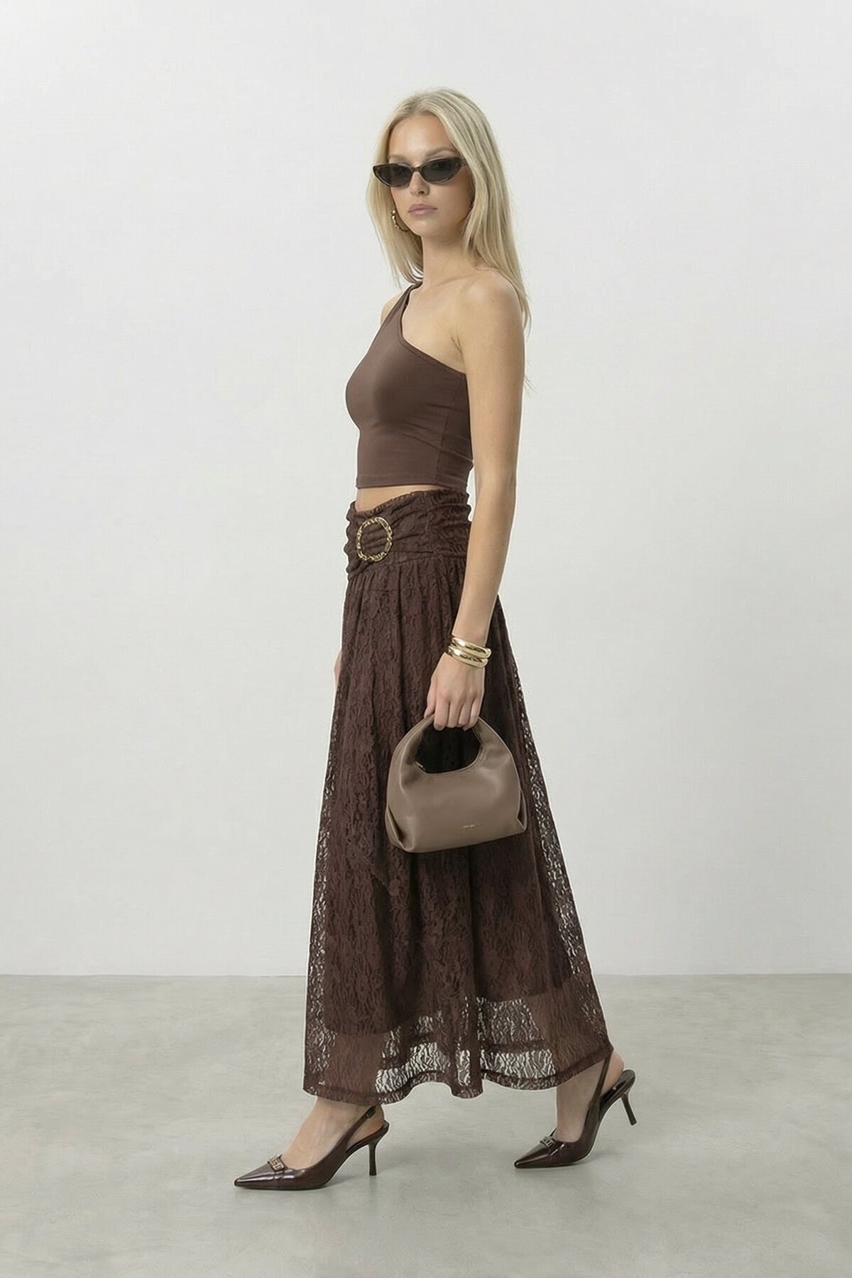 Dantel Detaylı Midi Boy Etek