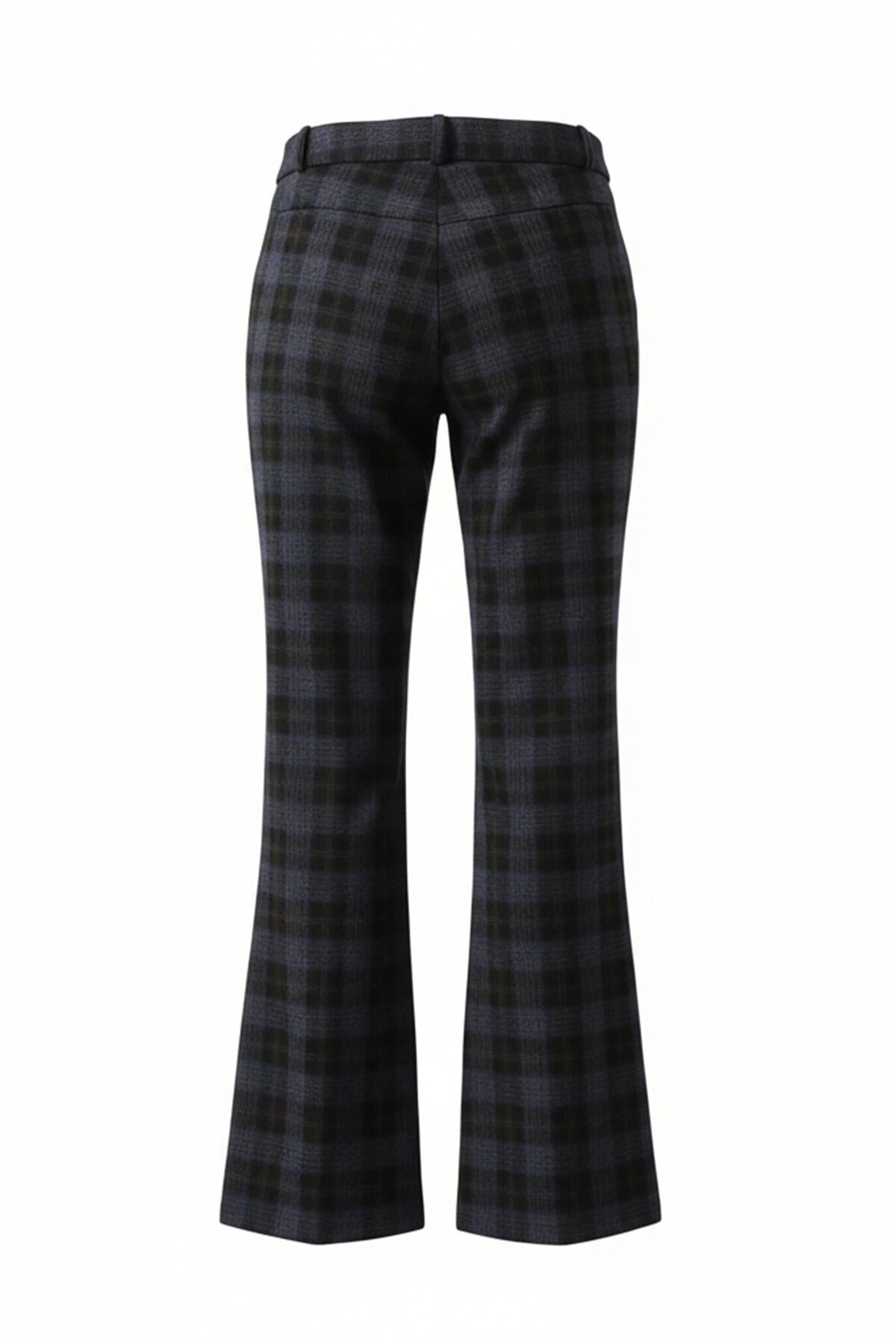 Kemerli Ekoseli İspanyol Paça Pantolon