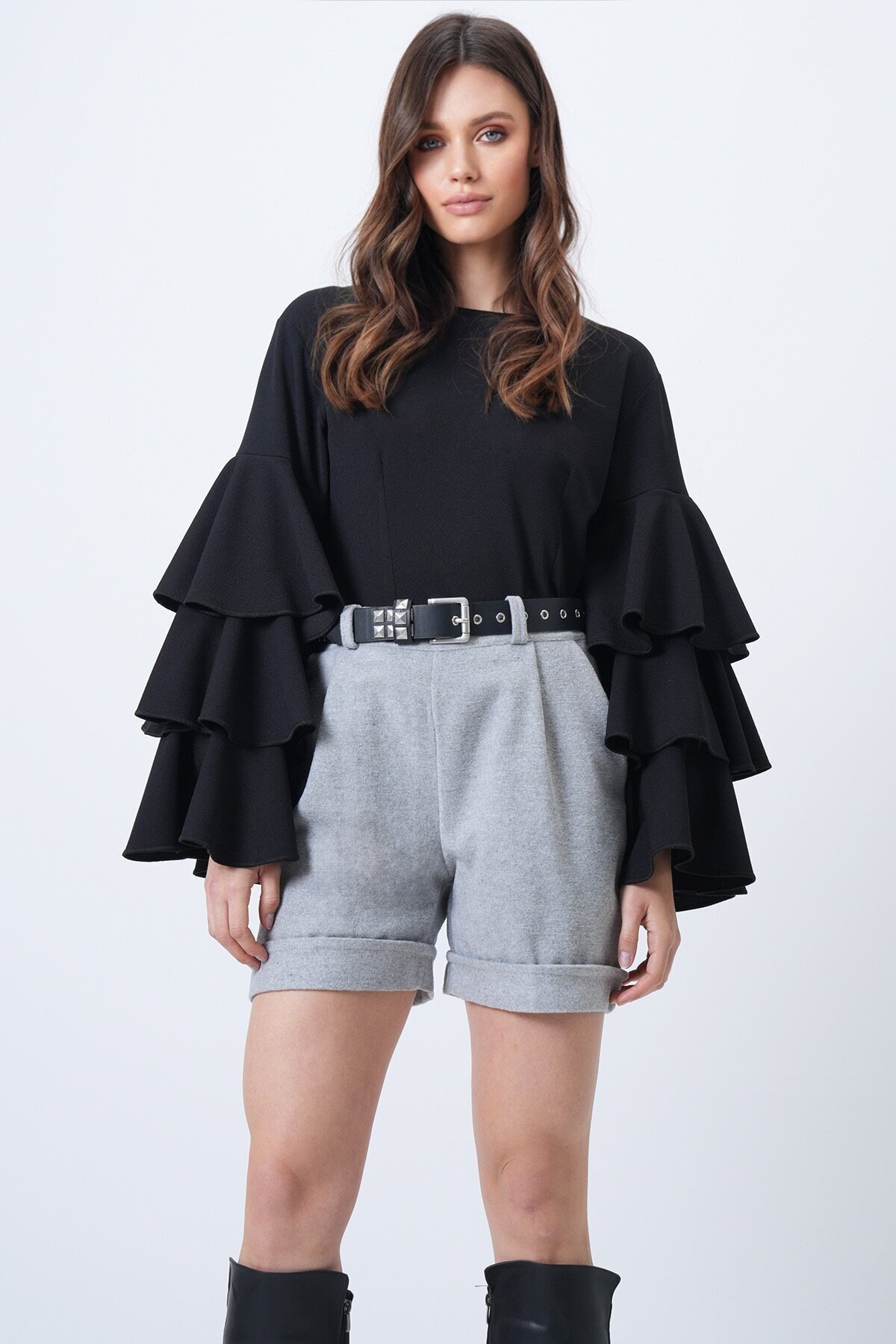 Duble Paça Çift Cepli Kışlık Kaşe Şort