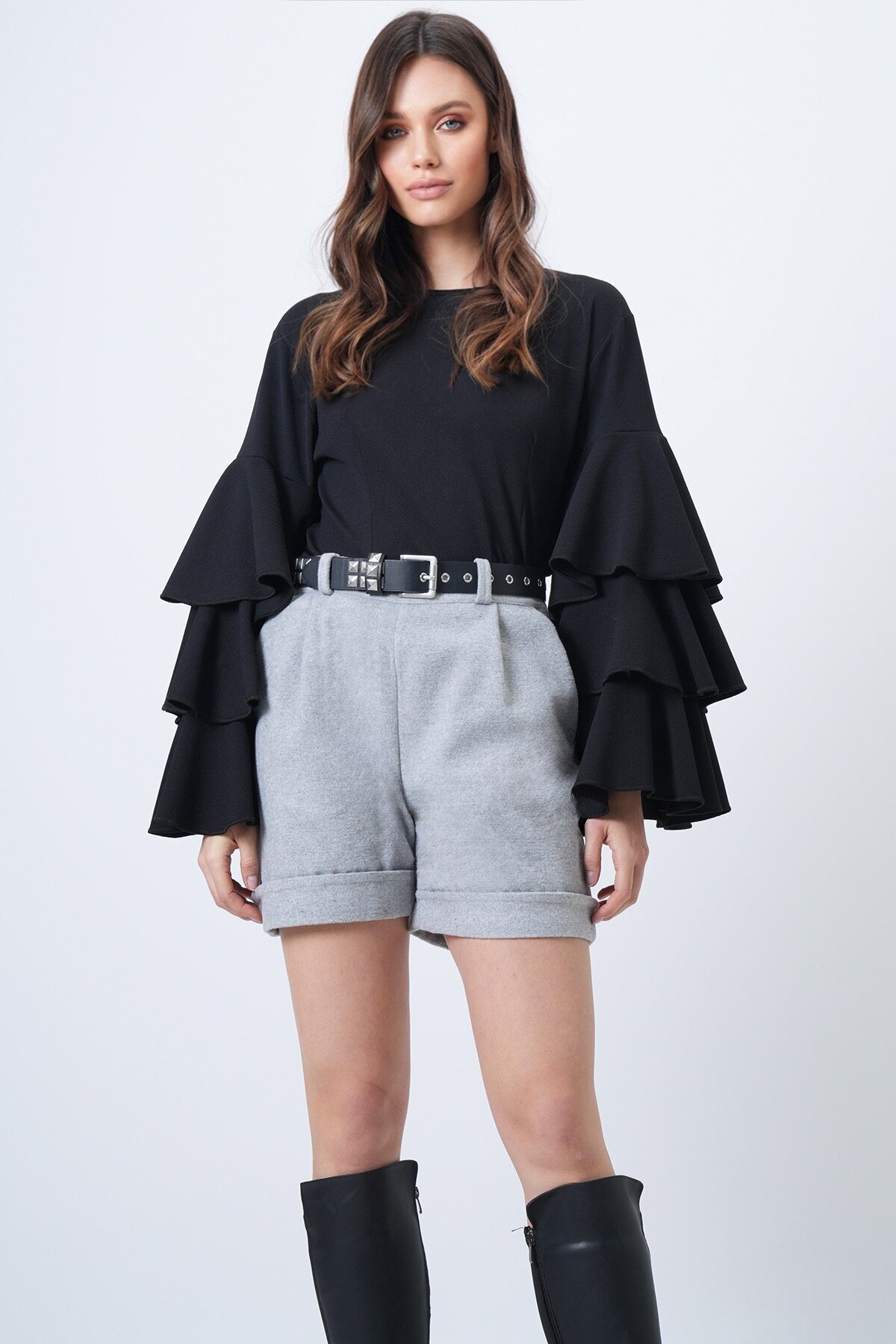 Duble Paça Çift Cepli Kışlık Kaşe Şort