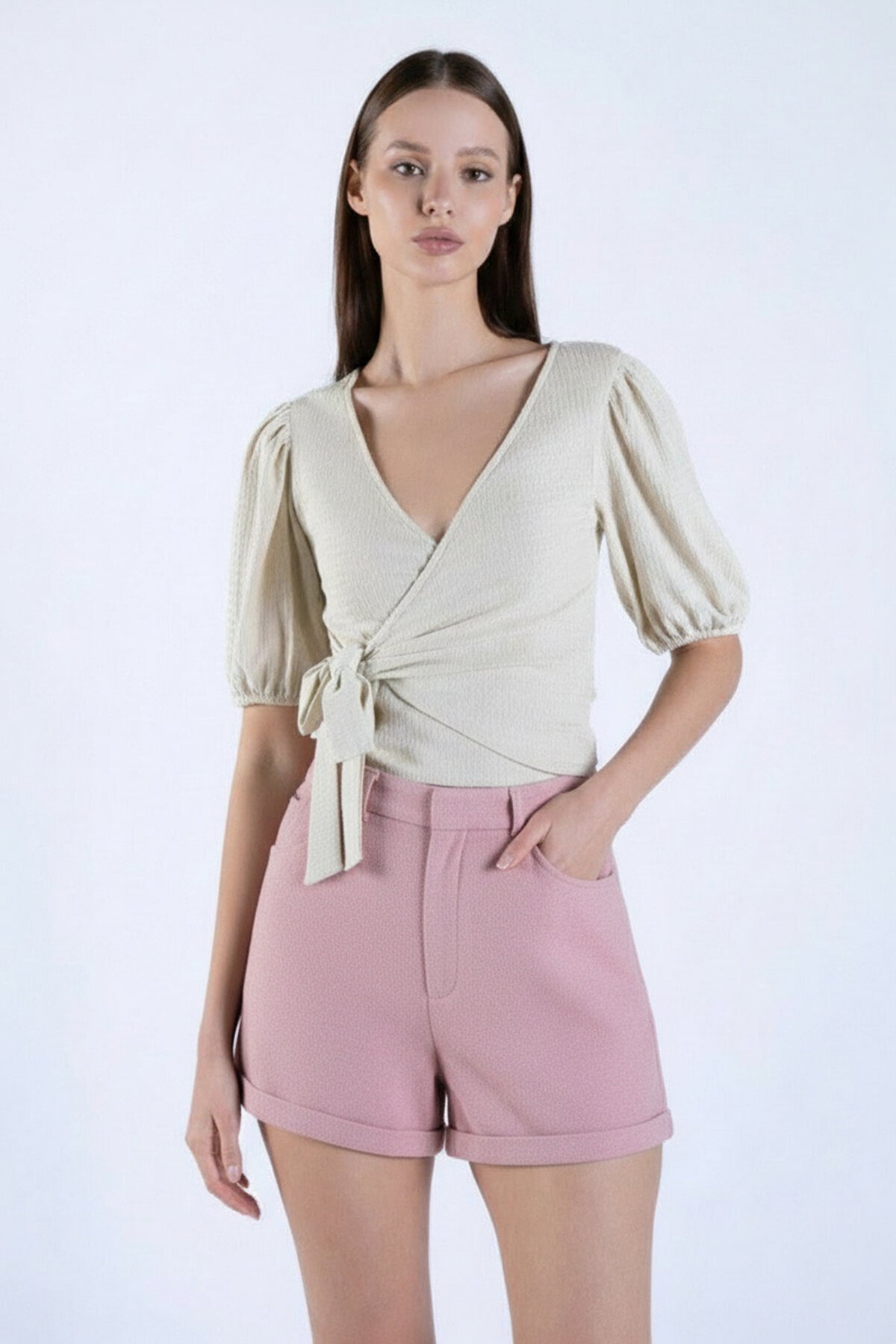 Duble Paça Çift Cepli Kışlık Kaşe Şort