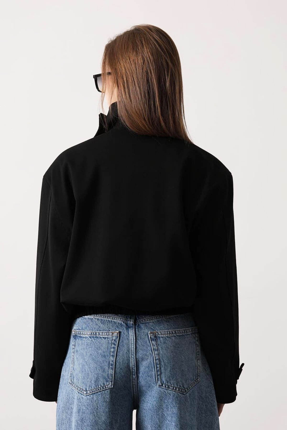 Düğme Kapamalı Çift Cepli Astarlı Bomber Ceket