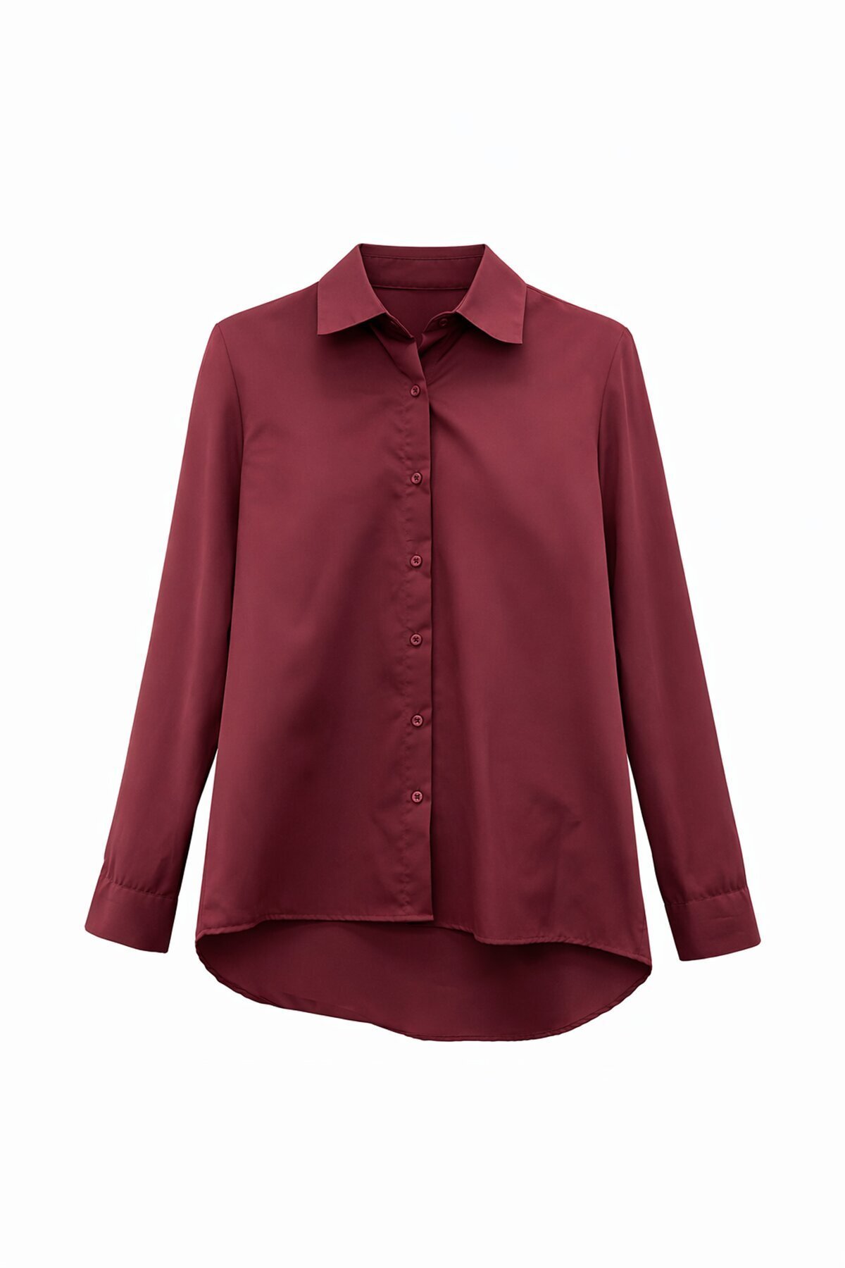 Bordo Düz Kesim Gömlek