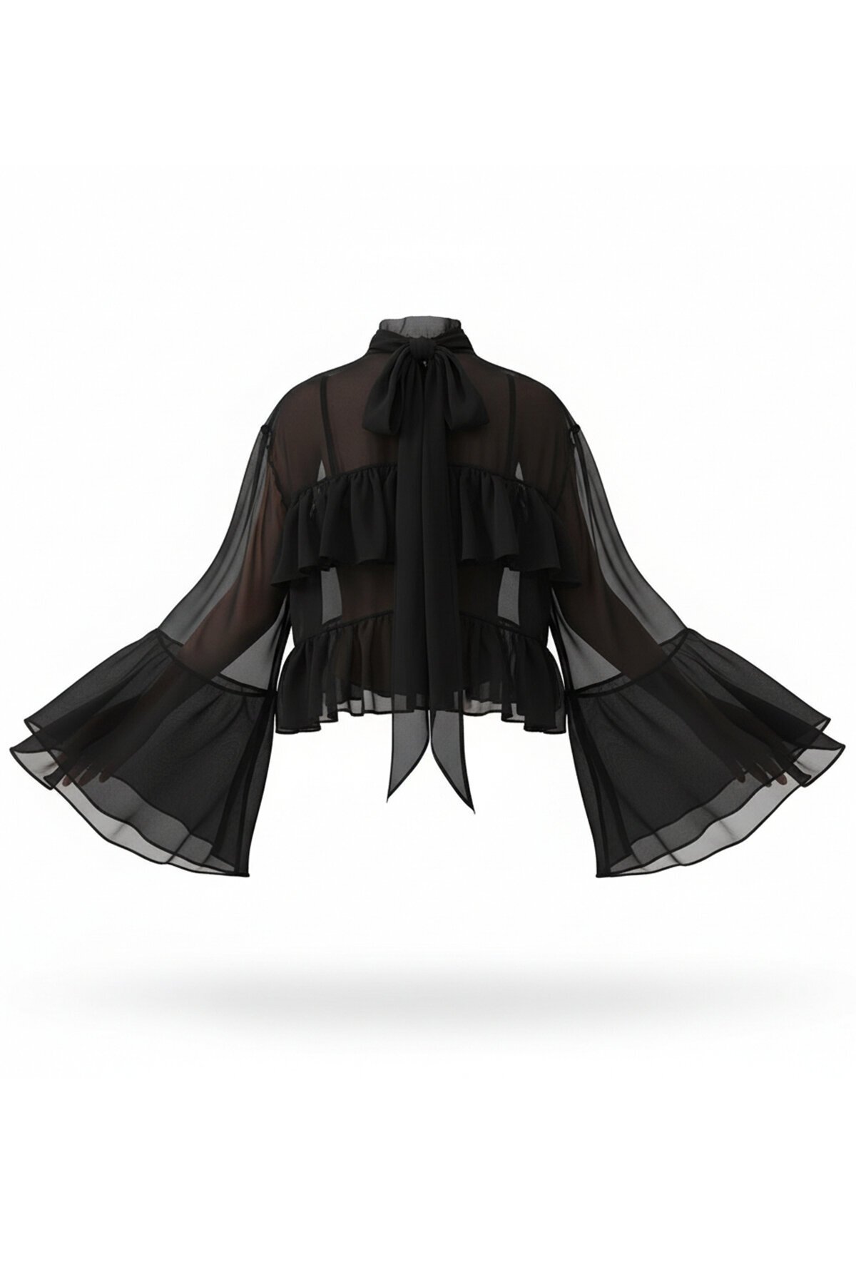 Fırfırlı Şifon Bluz