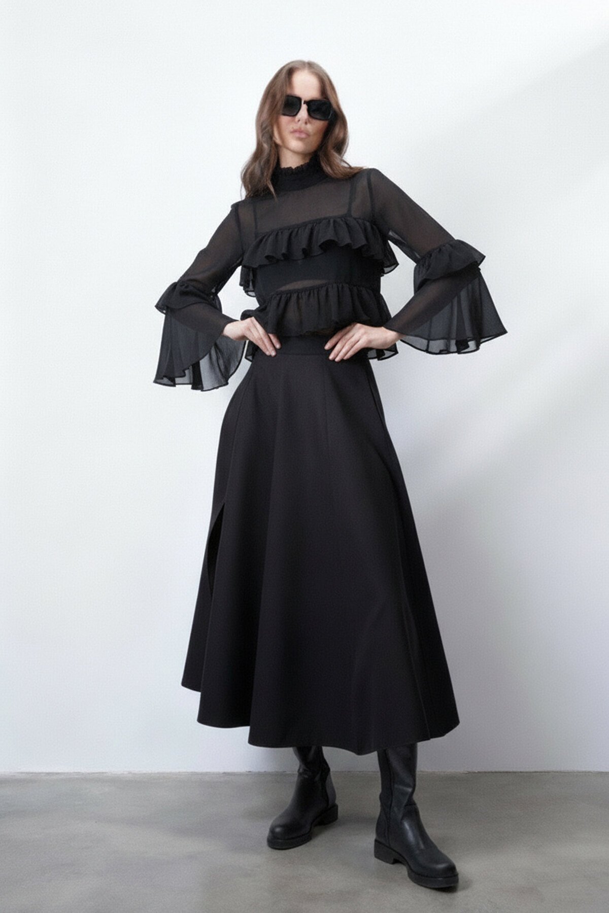 Fırfırlı Şifon Bluz