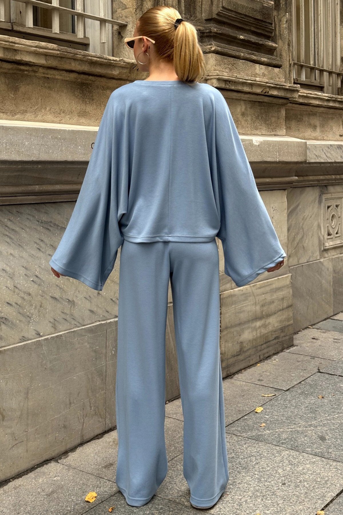 Geniş Kol Detaylı Oversize İkili Takım