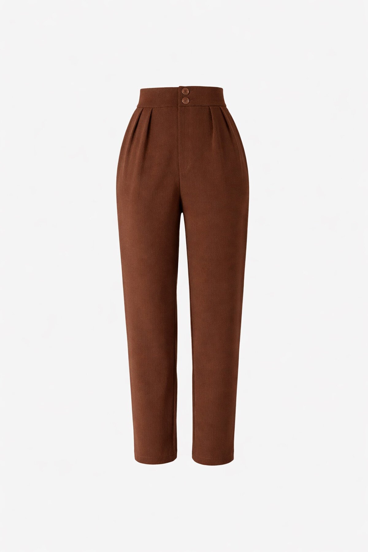 Kahve Yüksek Bel Havuç Pantolon