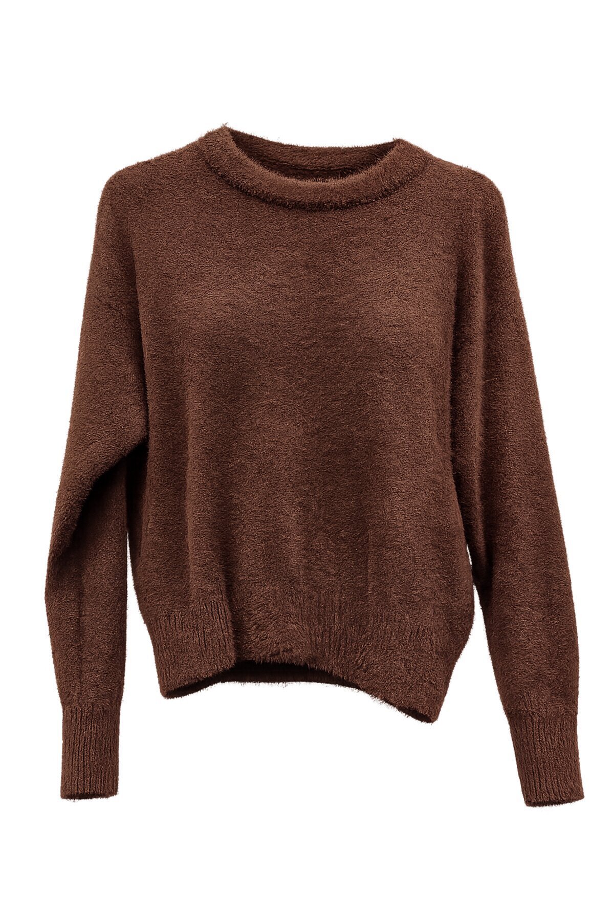 Kahverengi Tüylü Triko Kazak