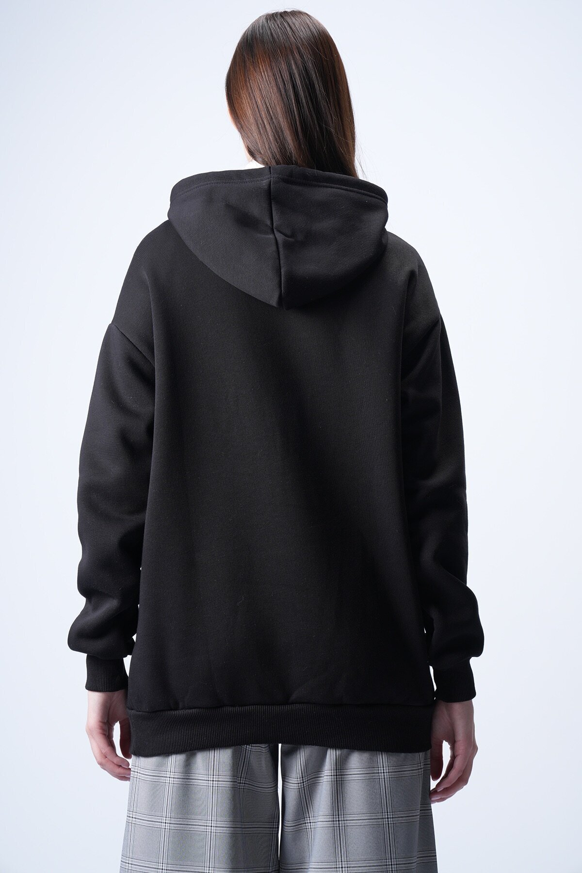 Siyah Kapüşonlu Sweatshırt