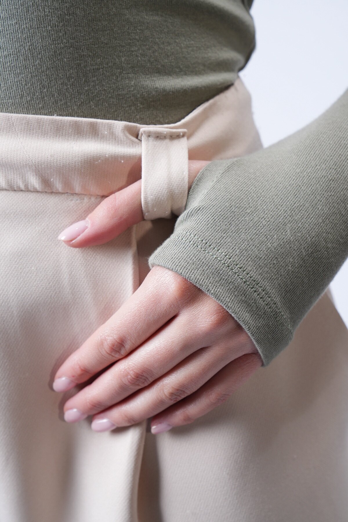 Çağla Yeşili Kare Yaka Bluz