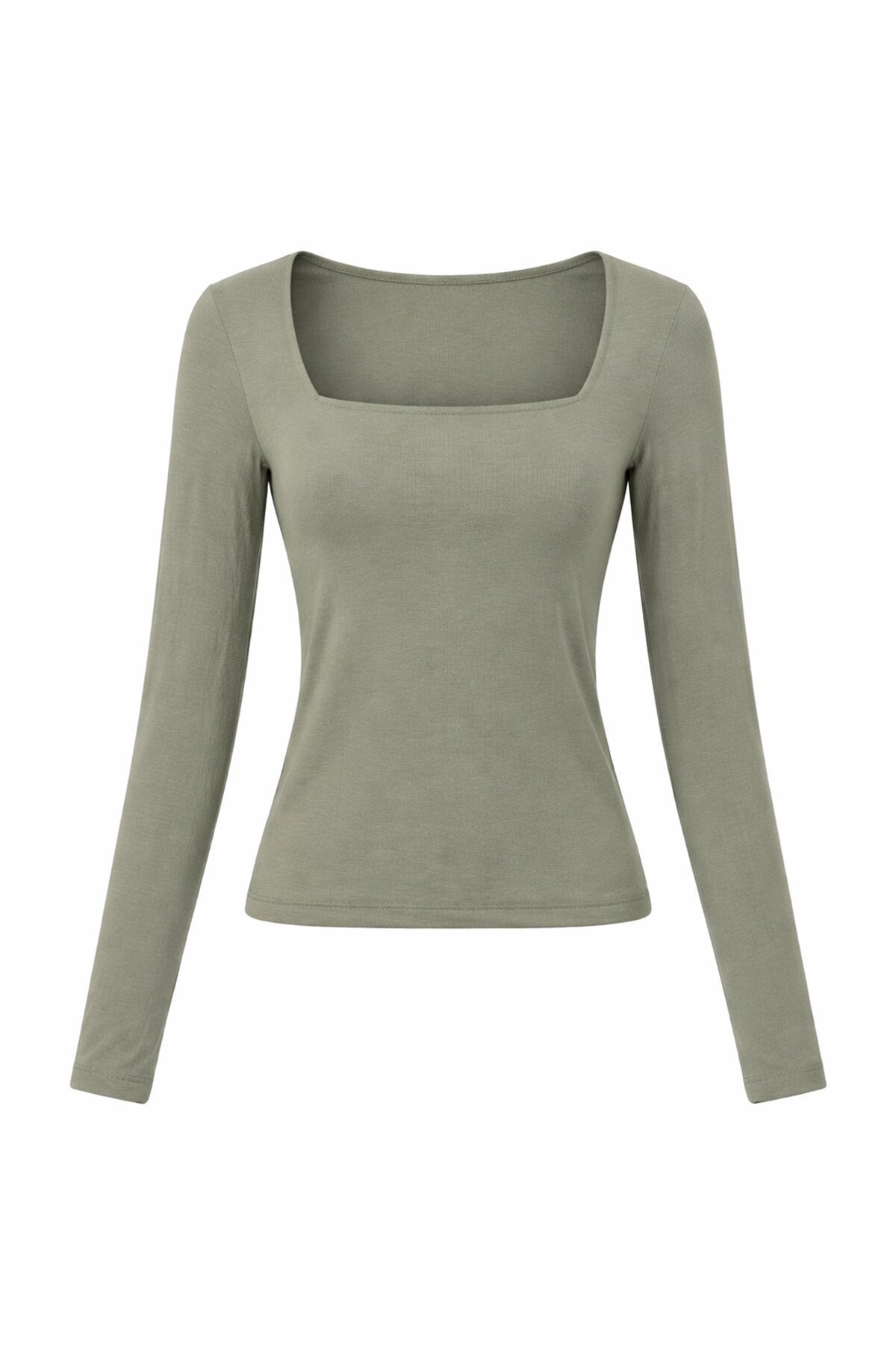 Çağla Yeşili Kare Yaka Bluz