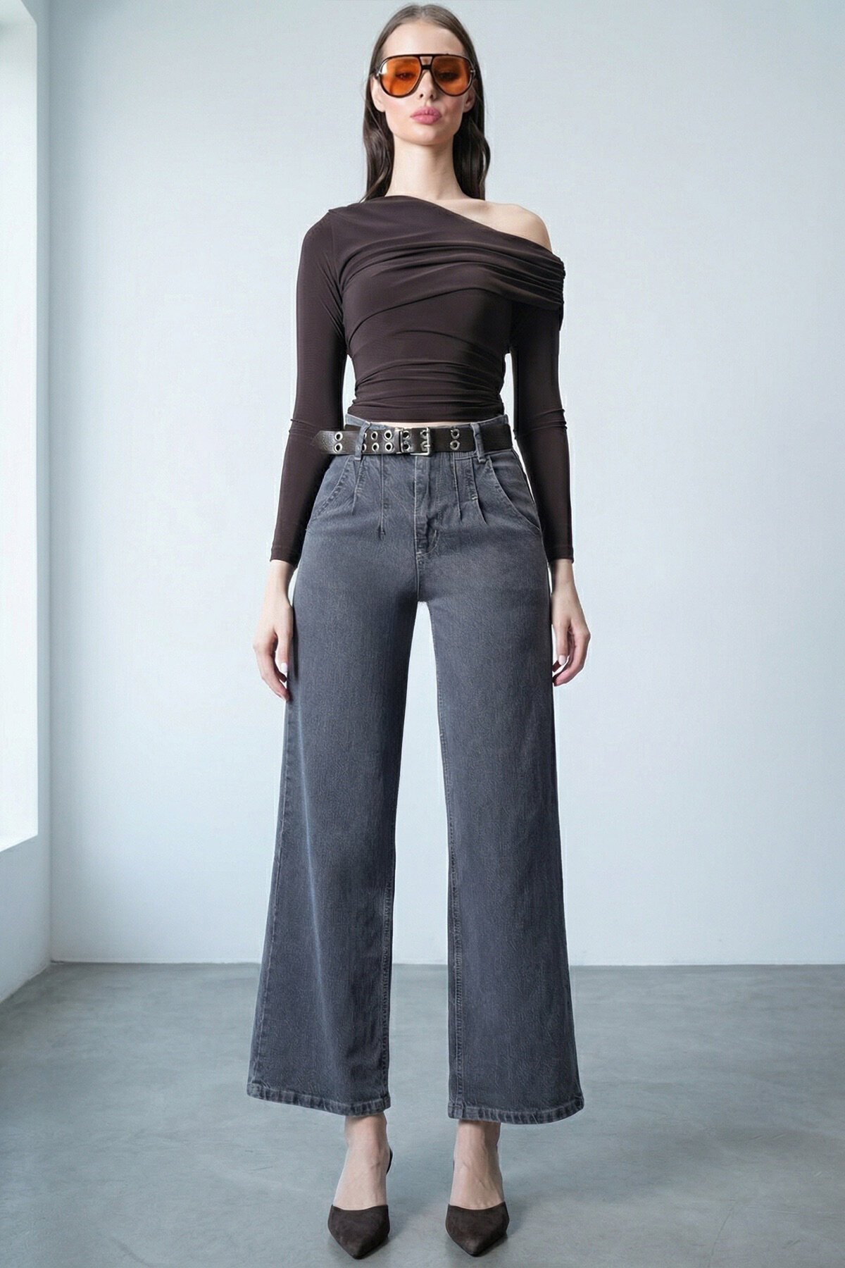 Antrasit Kemerli Palazo Jean