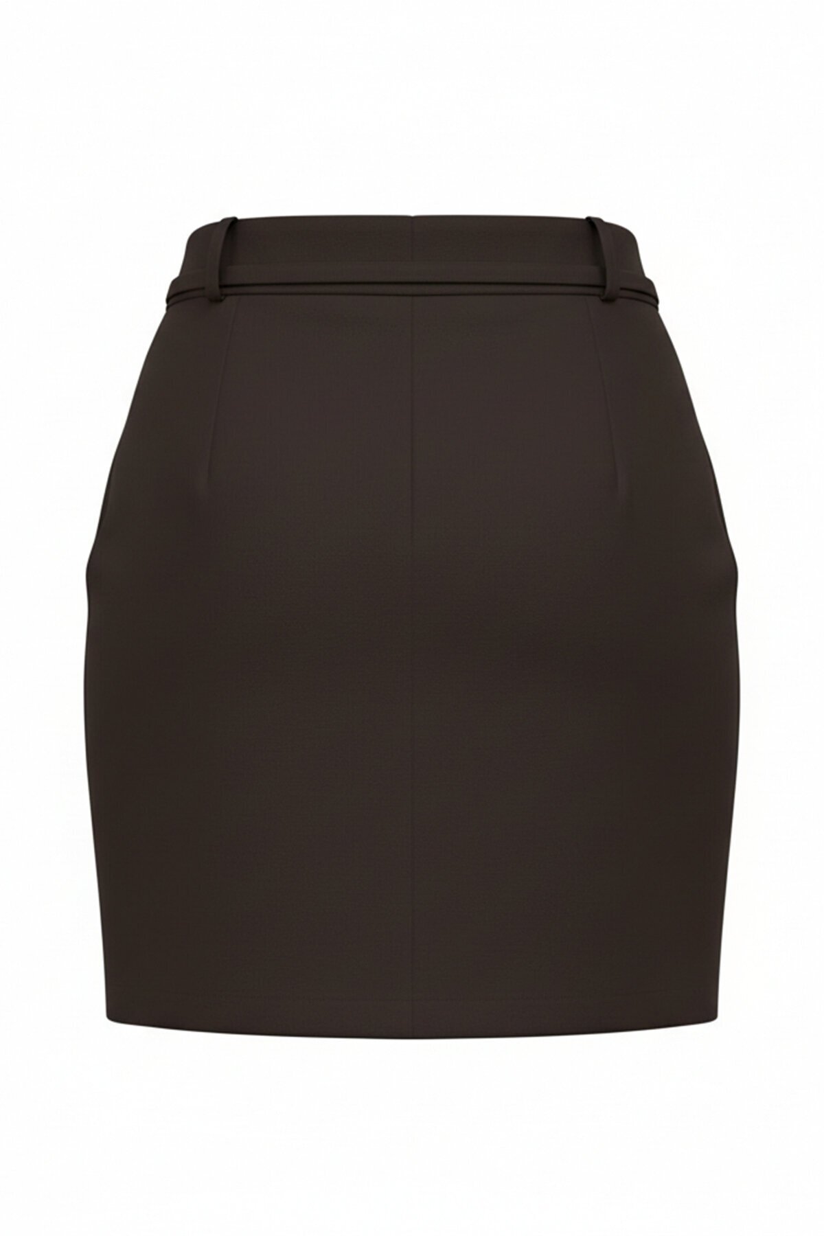 Kendinden İnce Kemer Detaylı Mini Etek