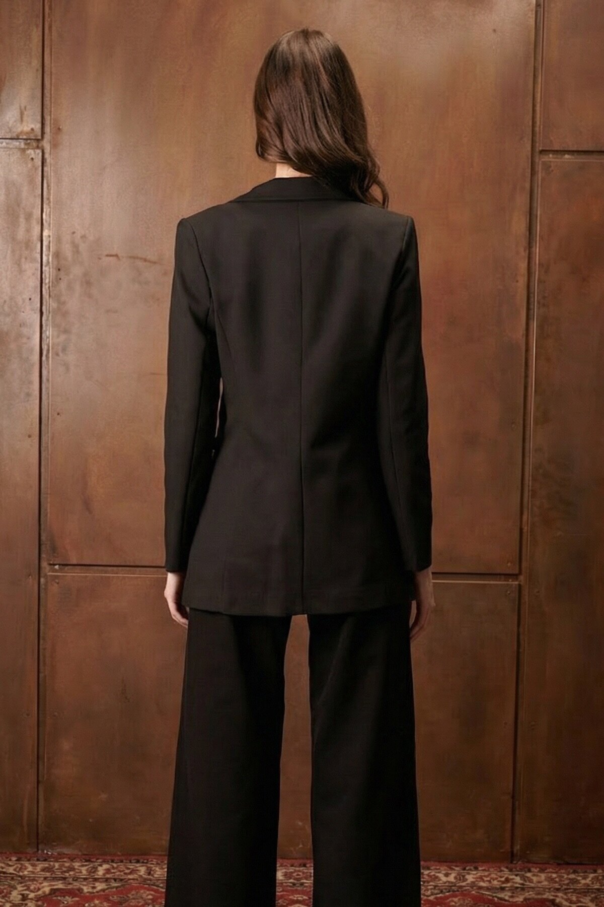 Siyah Kruvaze Blazer Ceket