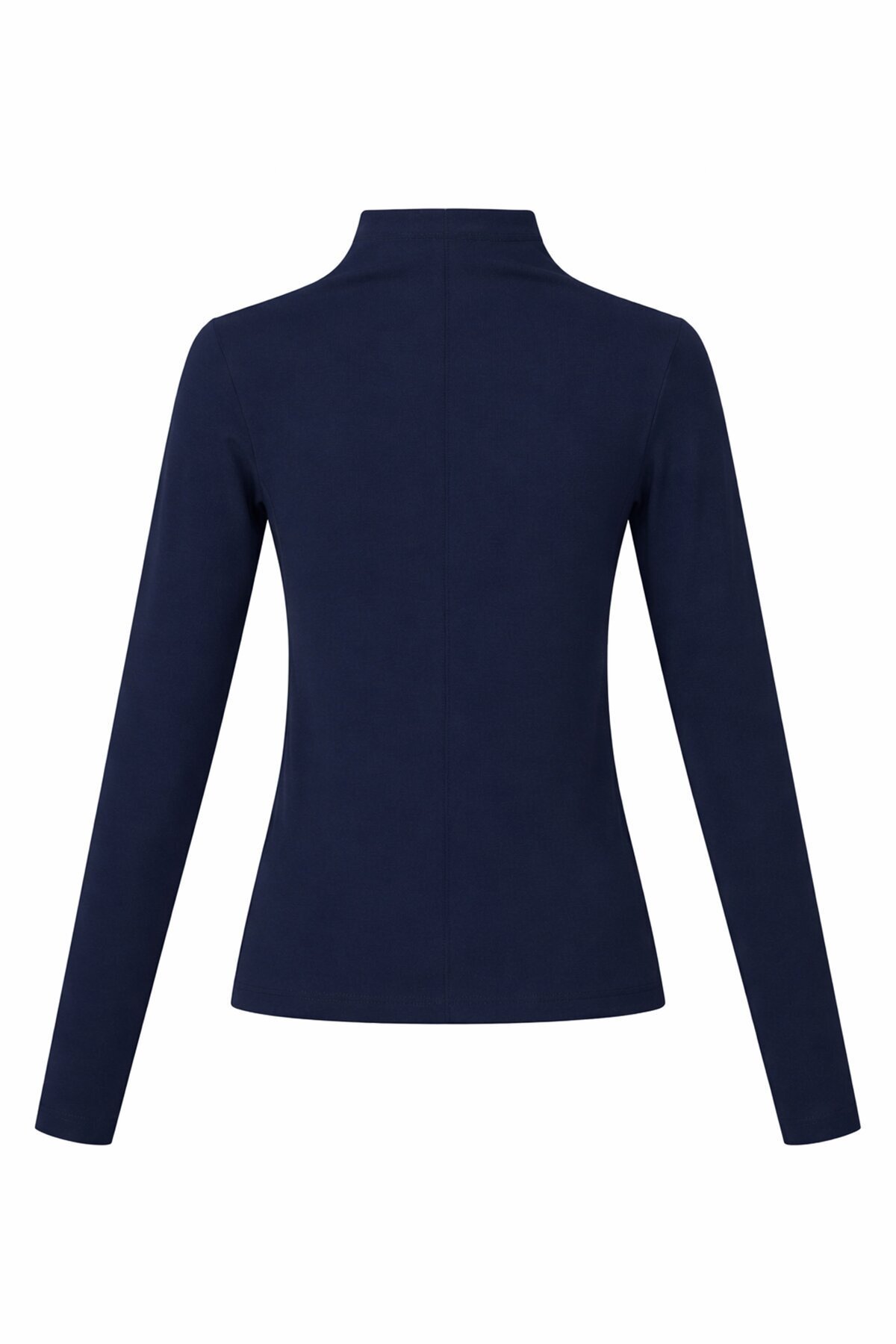 Lacivert Likralı Çımalı Bluz